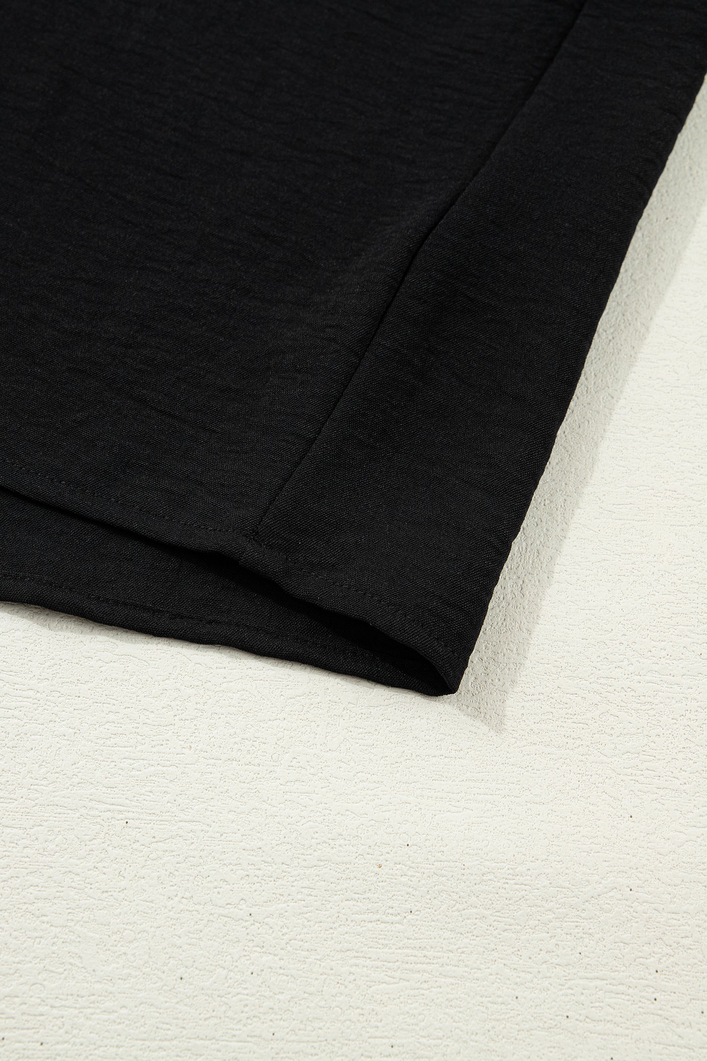 Black Dolman Half Sleeve Leopard Patchwork Trim V Neck Blouse