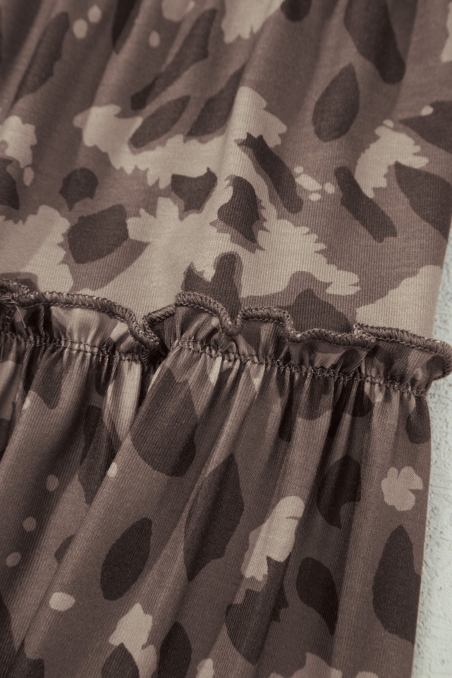 Multicolour Camo Print Wide Leg Casual Pants-Bottoms/Pants & Culotte-[Adult]-[Female]-2022 Online Blue Zone Planet