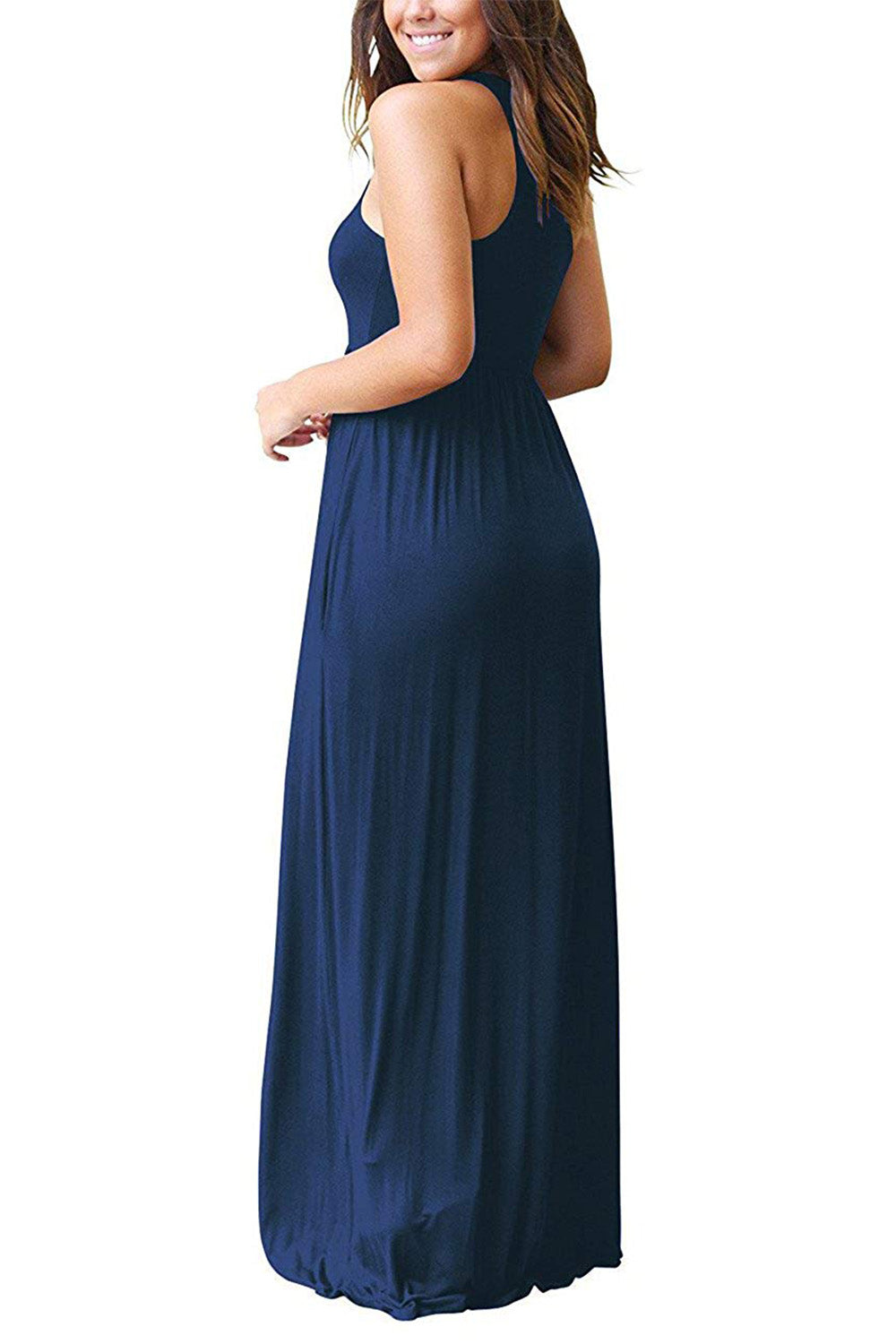 Blue Zone Planet | Full Size Grecian Neck Dress with Pockets-TOPS / DRESSES-[Adult]-[Female]-2022 Online Blue Zone Planet