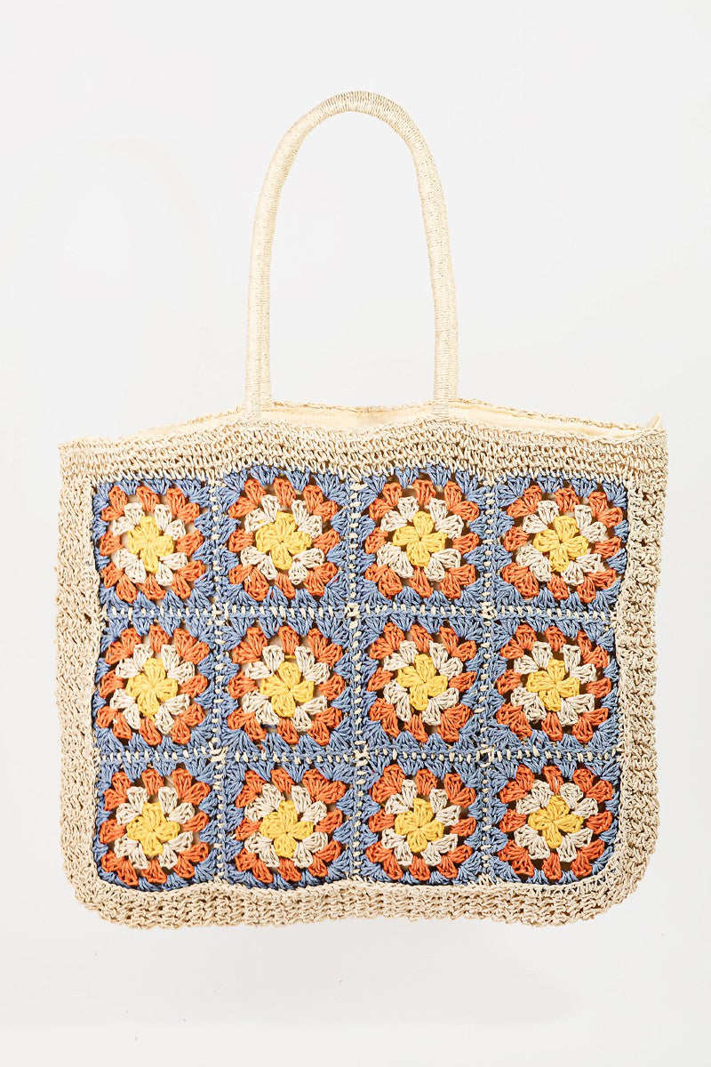 Fame Flower Braided Tote Bag-HANDBAGS-[Adult]-[Female]-IV-One Size-2022 Online Blue Zone Planet