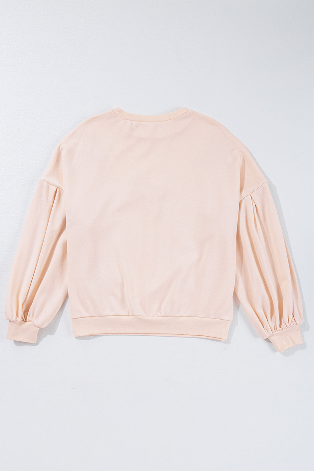 Blue Zone Planet | Light Pink Embroidered Bow Lantern Sleeve Oversized Pullover Sweatshirt-Tops/Sweatshirts & Hoodies-[Adult]-[Female]-2022 Online Blue Zone Planet