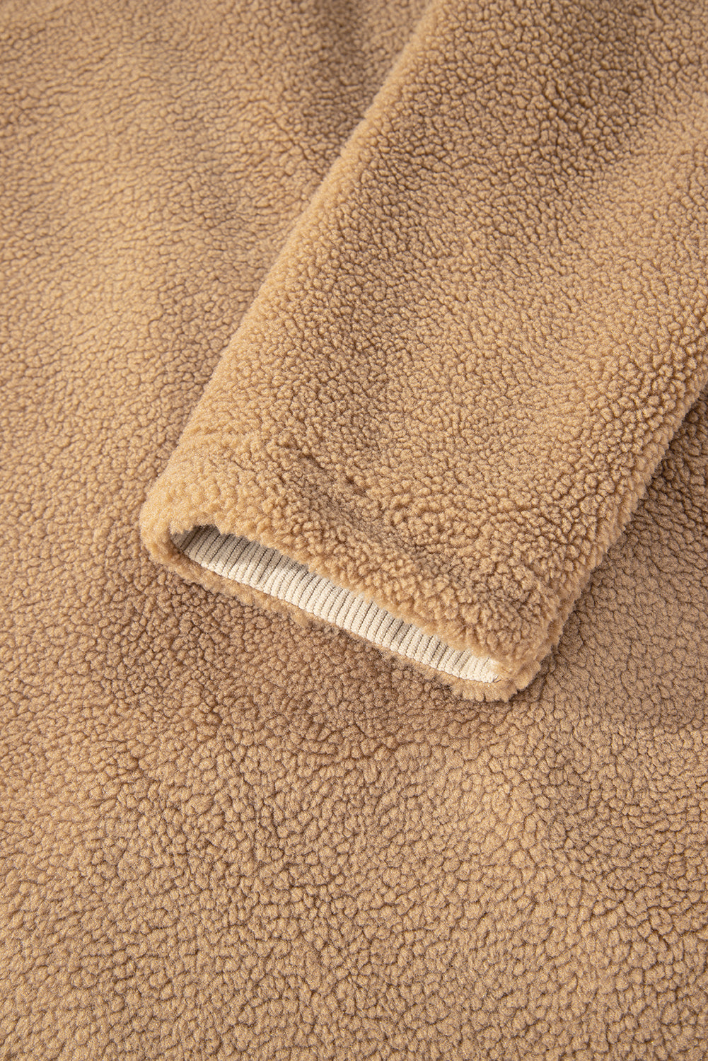 Light French Beige Puffy Plush Corduroy Edge Patchwork Jacket with Big Pockets-Outerwear/Jackets-[Adult]-[Female]-2022 Online Blue Zone Planet