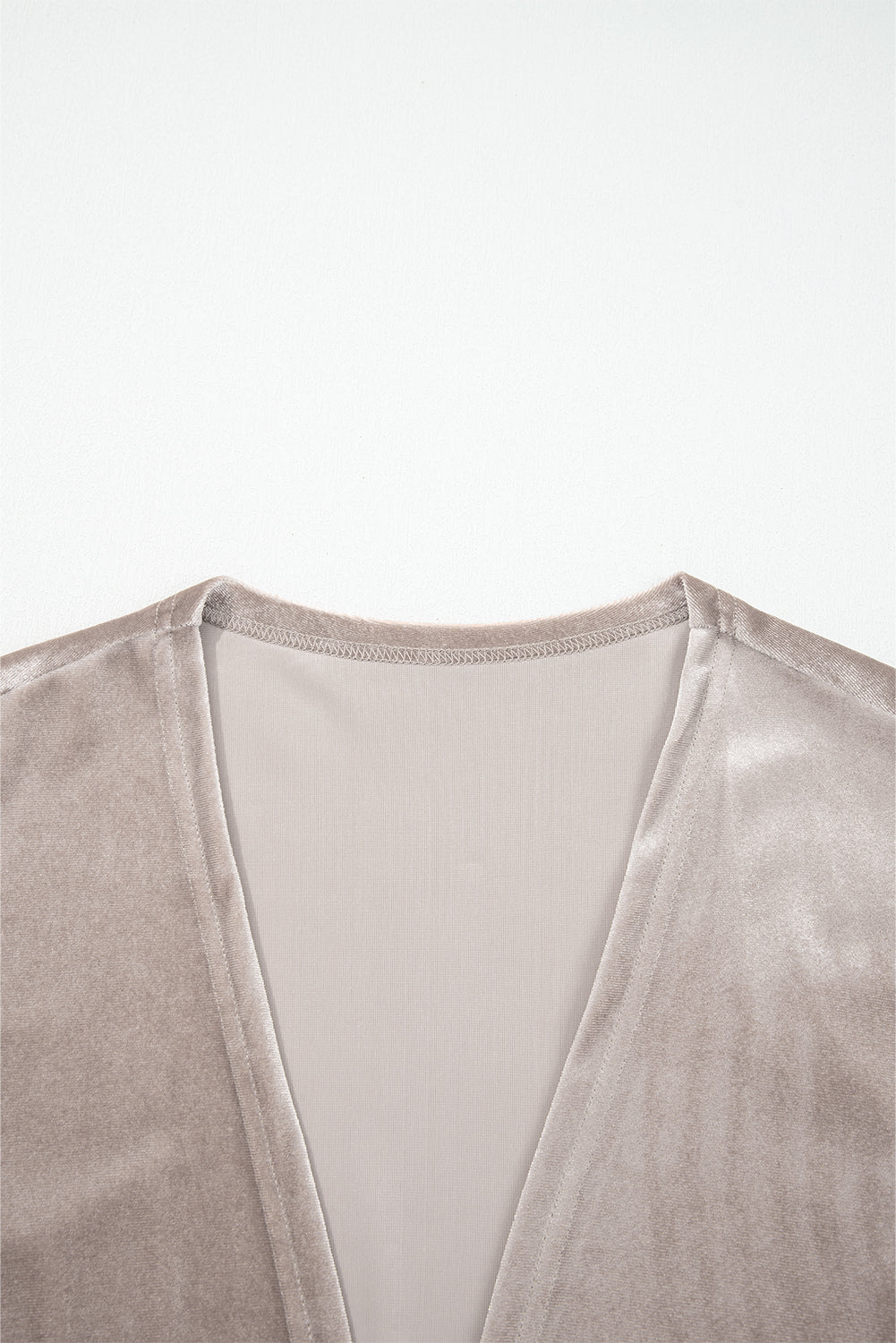 Smoke Gray 3/4 Sleeve Open Front Velvet Kimono-Outerwear/Kimonos-[Adult]-[Female]-2022 Online Blue Zone Planet