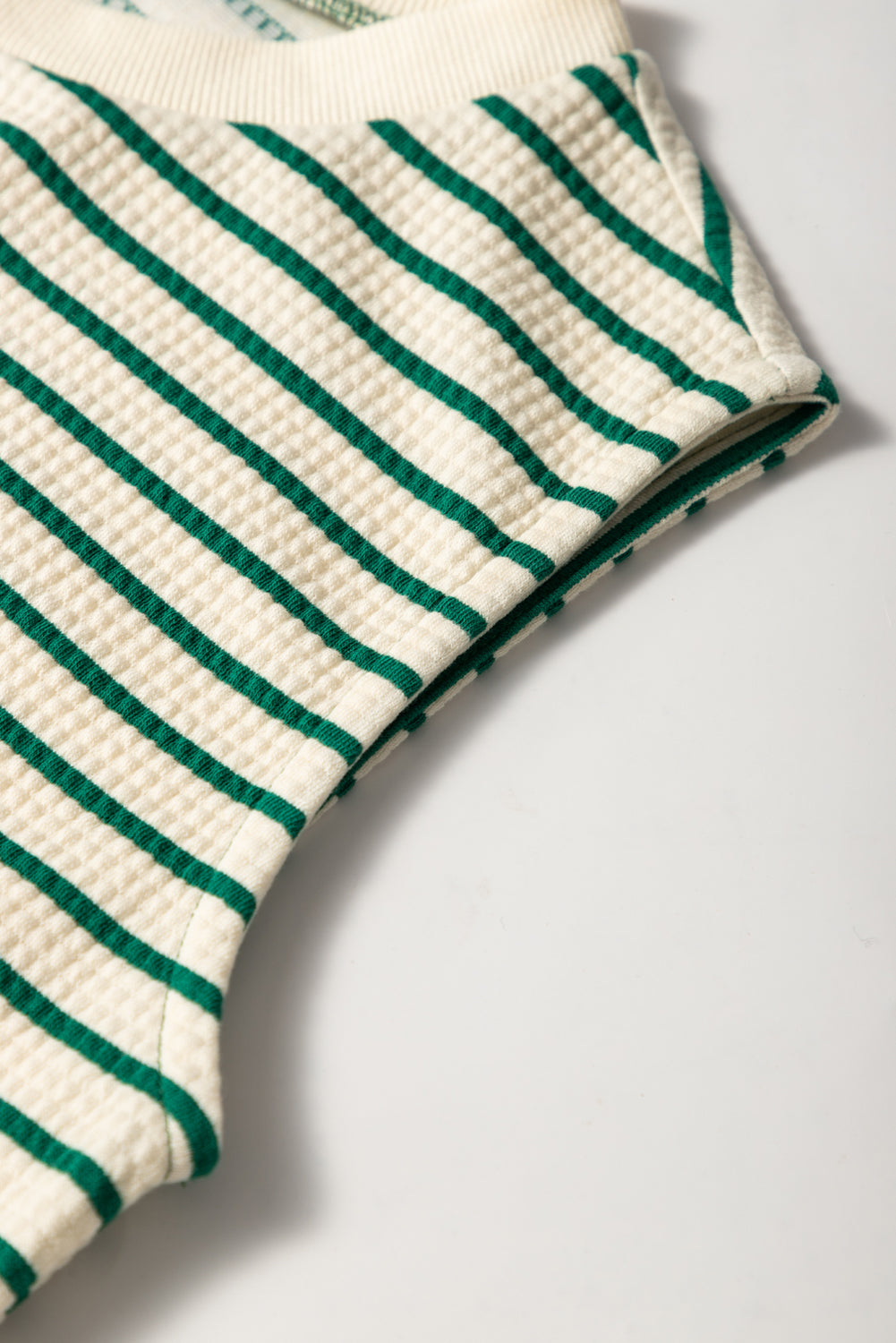 Green Stripe Woven Ruffled Sleeveless Mini Dress-Dresses/Mini Dresses-[Adult]-[Female]-2022 Online Blue Zone Planet