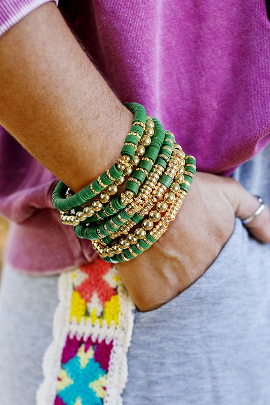 Blue Zone Planet | Vineyard Green St Patrick's Multi Layered Beaded Bracelet Set-Bracelets-[Adult]-[Female]-Vineyard Green-ONE SIZE-2022 Online Blue Zone Planet