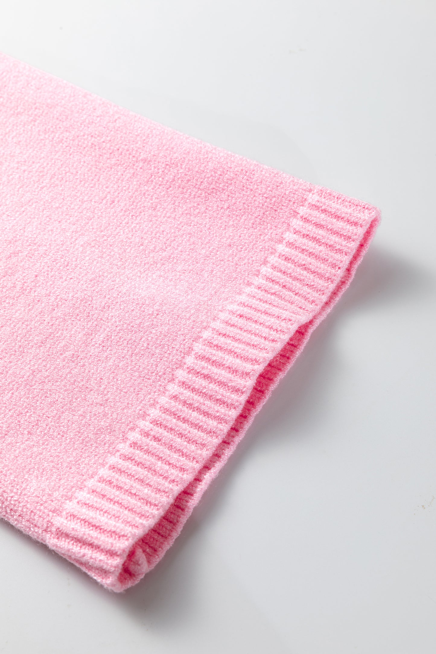 Pink Solid Color Knit Loose Bracelet Sleeve Dolman Sweater-Bracelet-[Adult]-[Female]-2022 Online Blue Zone Planet