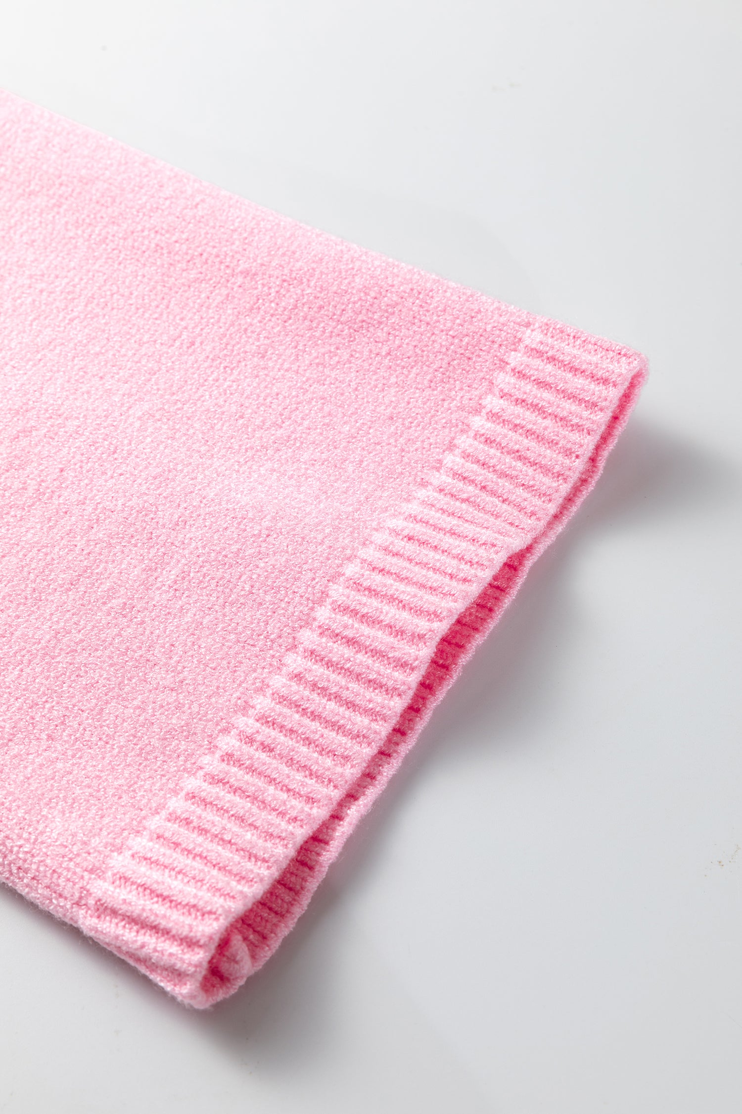 Pink Solid Color Knit Loose Bracelet Sleeve Dolman Sweater-Bracelet-[Adult]-[Female]-2022 Online Blue Zone Planet