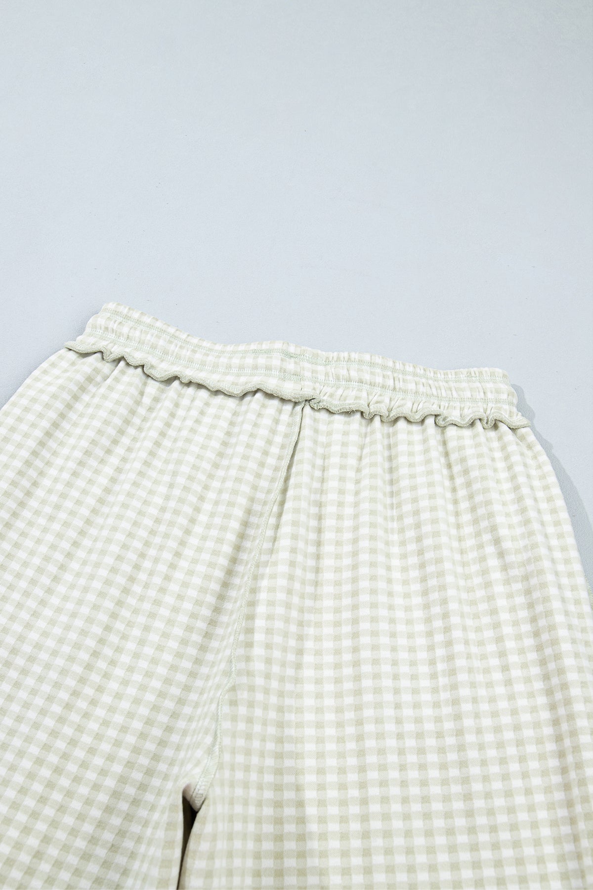 Red Plaid Contrast Trim Drawstring Elastic Waist Shift Pants-Bottoms/Pants & Culotte-[Adult]-[Female]-2022 Online Blue Zone Planet
