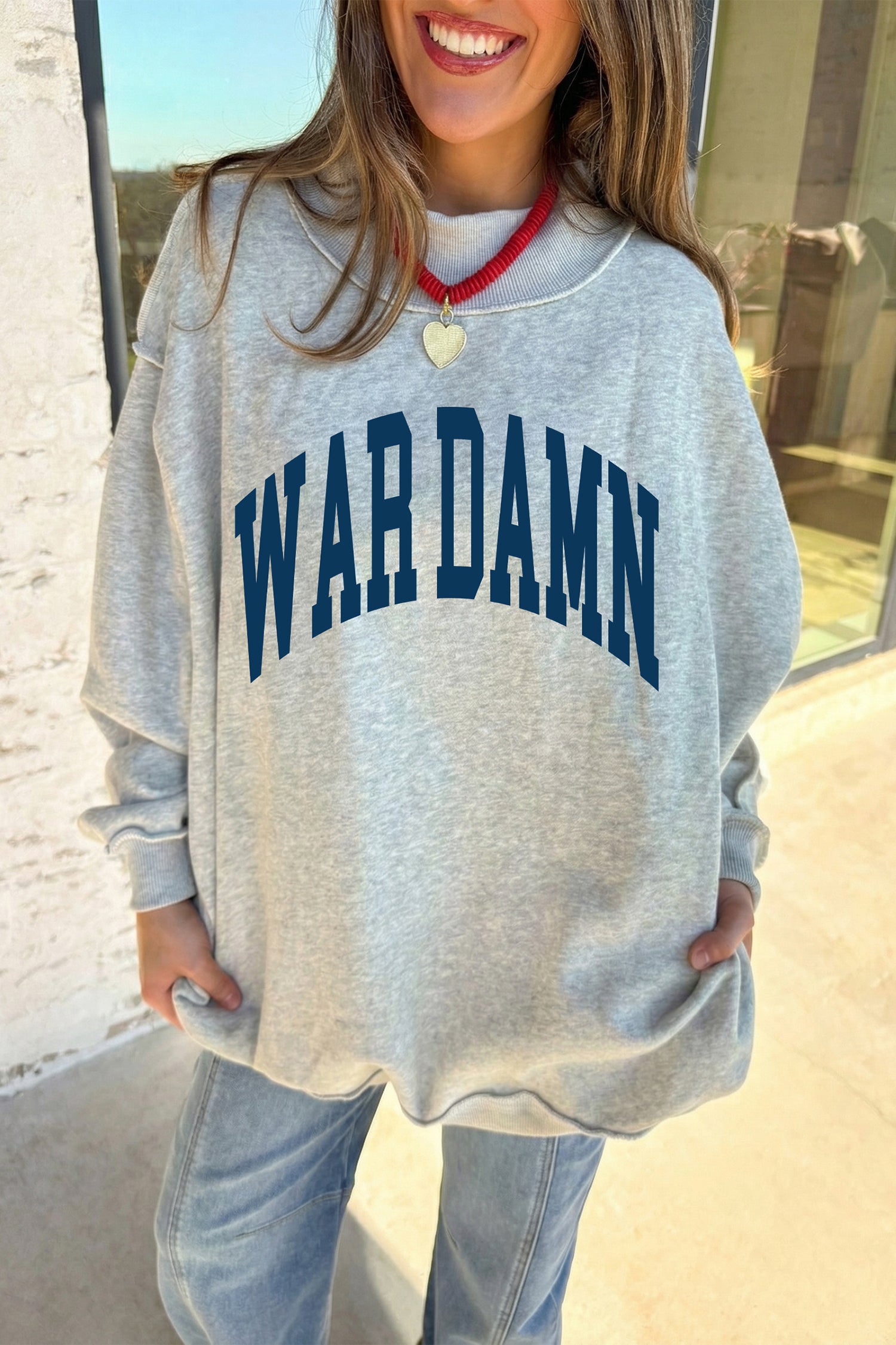 Light Grey WARDAMN/ TIGERS Double Side Printed High Neck Reversible Baggy Sweatshirt-Graphic/Graphic Sweatshirts-[Adult]-[Female]-2022 Online Blue Zone Planet