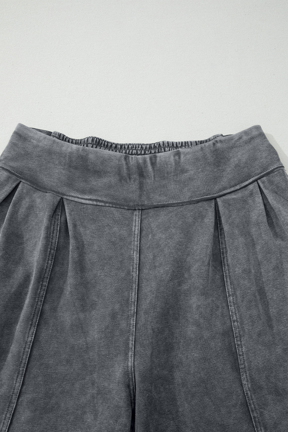 Medium Grey Mineral Wash Jogger Style High Waist Casual Pants-Bottoms/Pants & Culotte-[Adult]-[Female]-2022 Online Blue Zone Planet