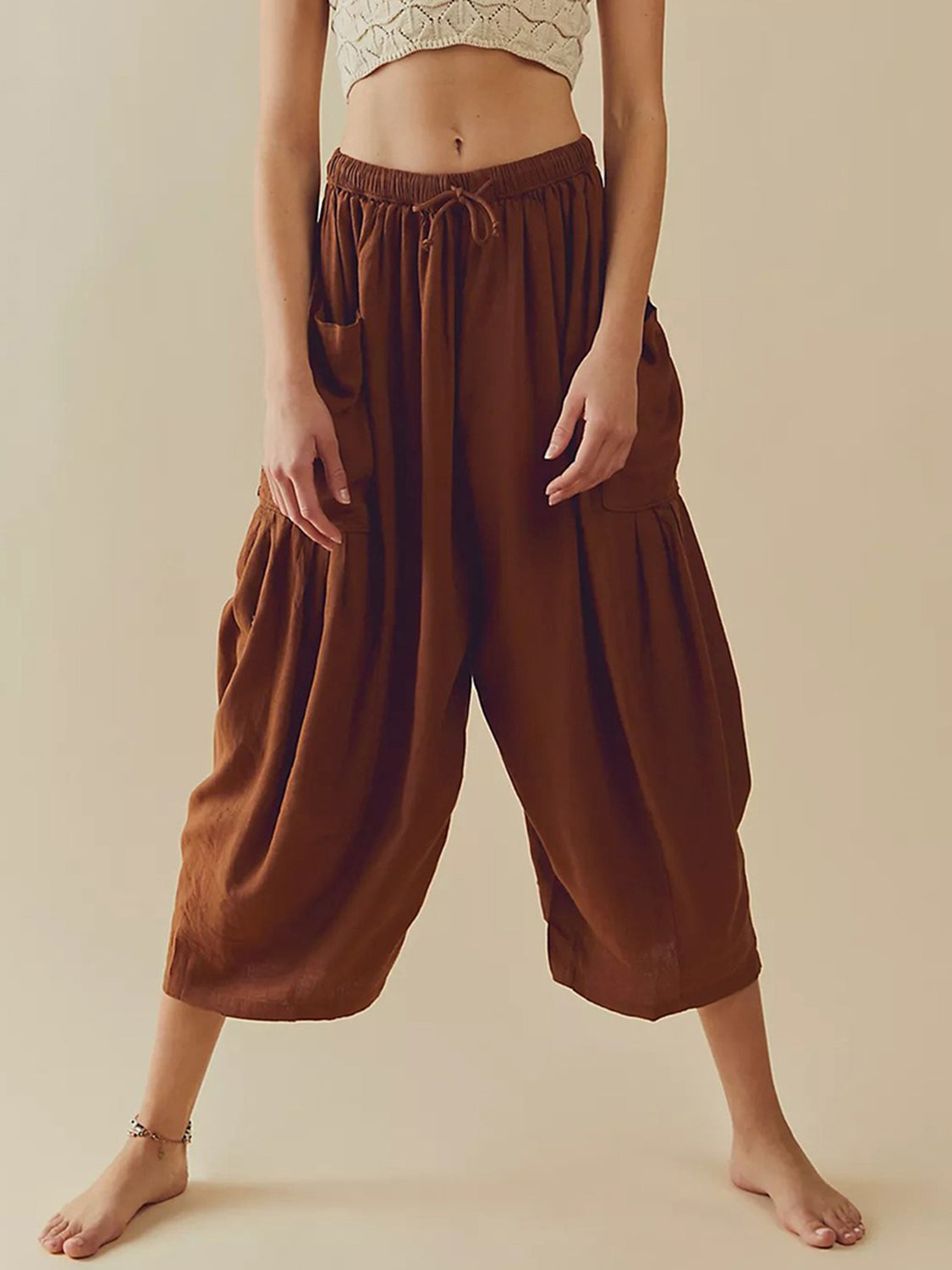 Full Size Wide Leg Pants with Pockets-BOTTOMS SIZES SMALL MEDIUM LARGE-[Adult]-[Female]-2022 Online Blue Zone Planet