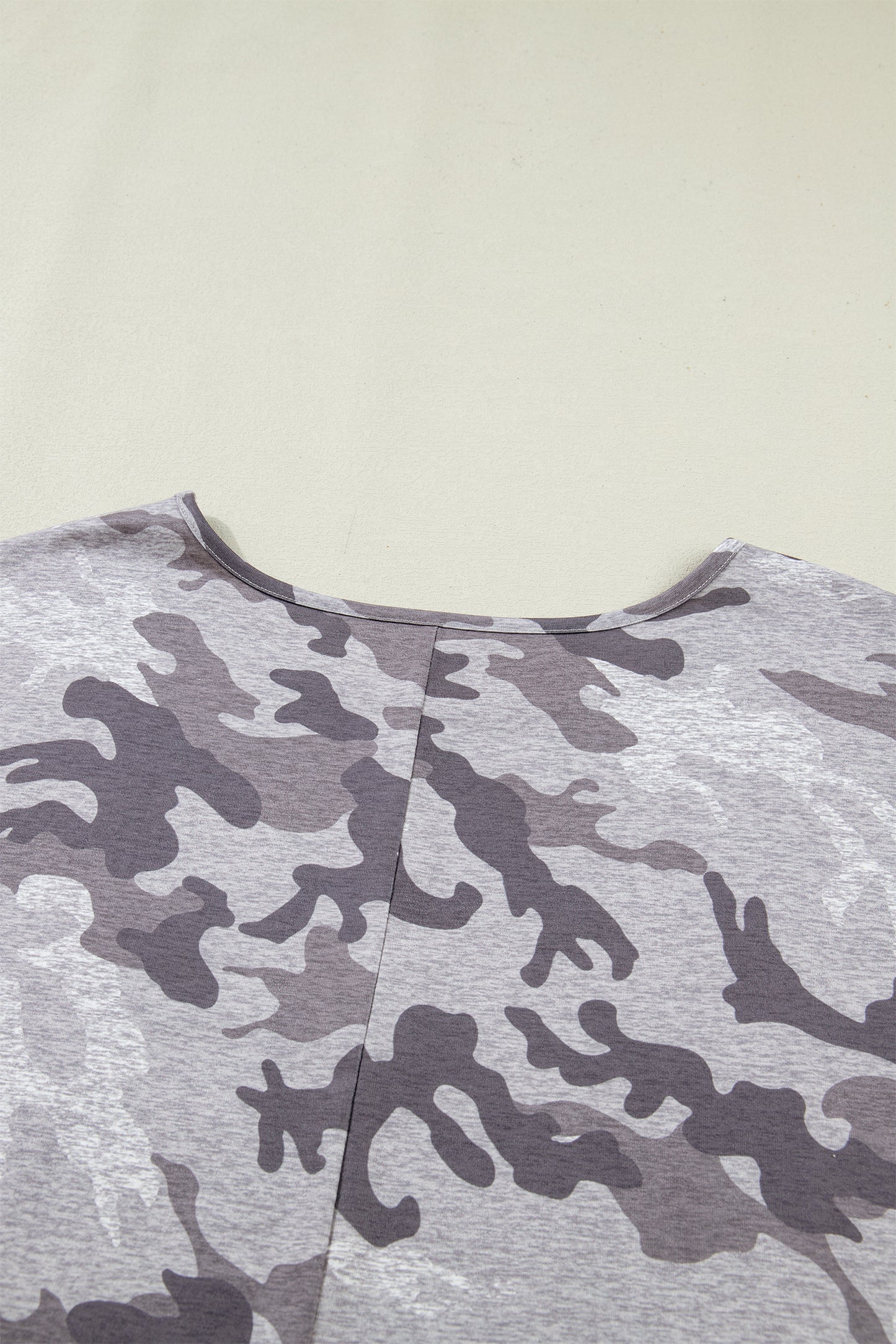 Gray Plus Size Camo Print Casual T Shirt-Plus Size/Plus Size Tops/Plus Size Tops & Tees-[Adult]-[Female]-2022 Online Blue Zone Planet