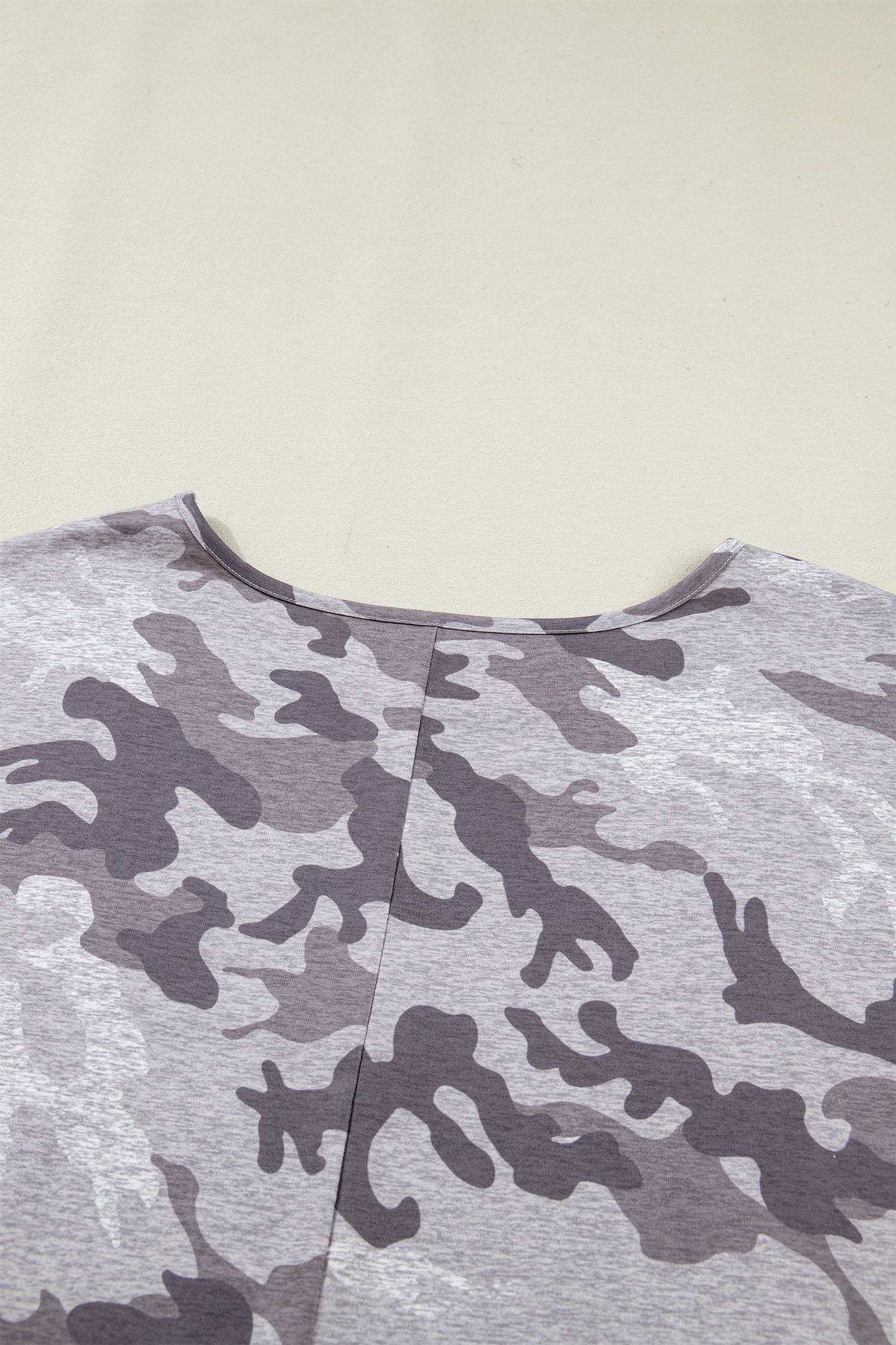 Gray Plus Size Camo Print Casual T Shirt-Plus Size/Plus Size Tops/Plus Size Tops & Tees-[Adult]-[Female]-2022 Online Blue Zone Planet