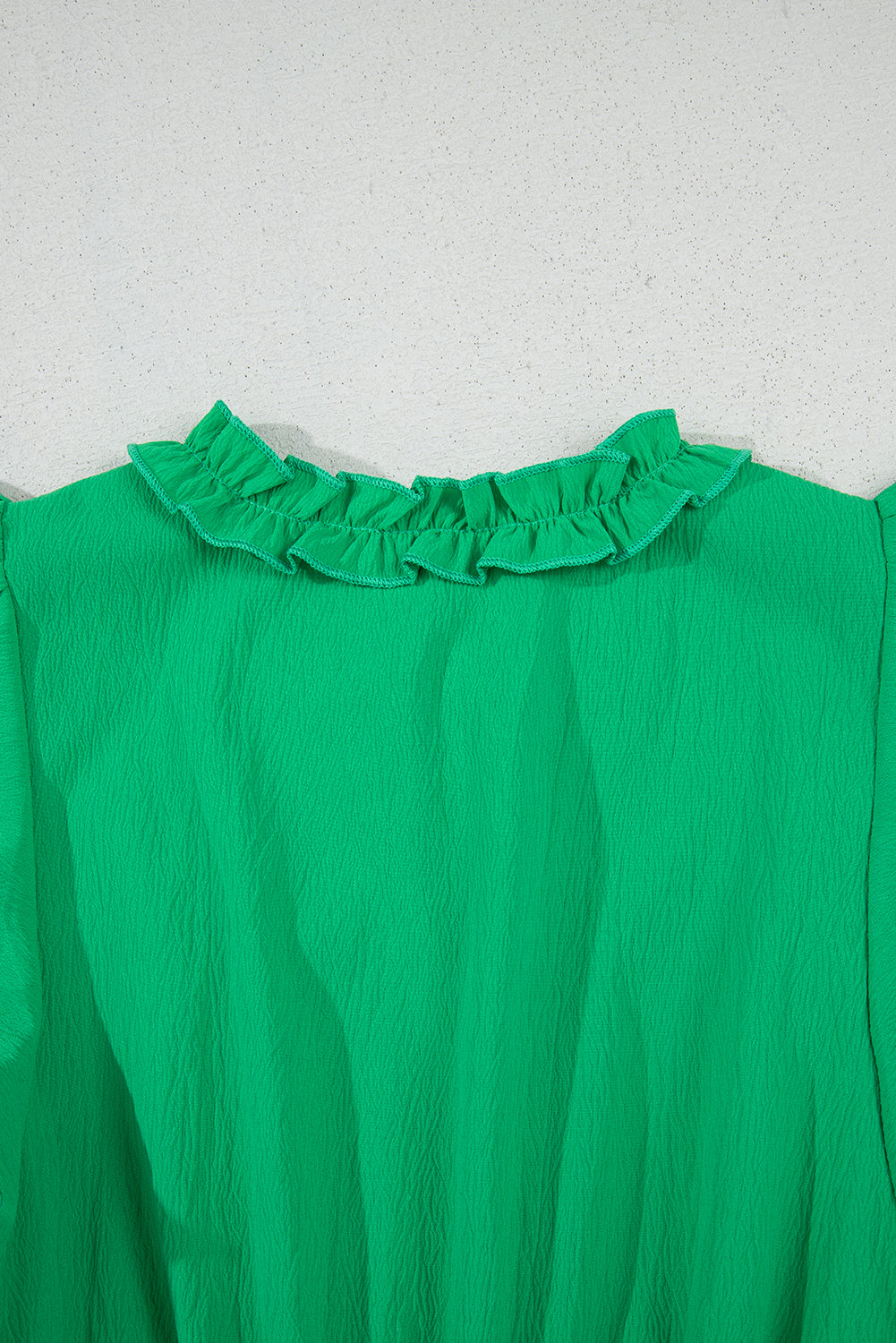 Blue Zone Planet | Bright Green Split V Neck Elastic Waist Ruffled Dress-TOPS / DRESSES-[Adult]-[Female]-2022 Online Blue Zone Planet