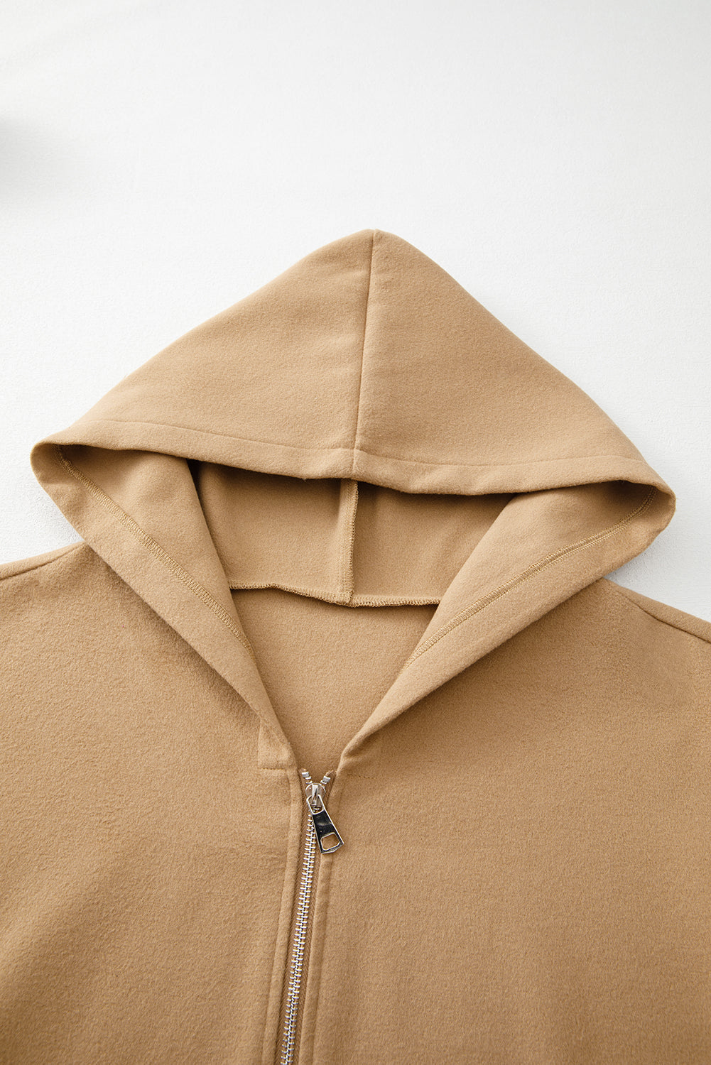 Fiery Red Solid Color Casual Zip up Hooded Coat-Tops / Dresses-[Adult]-[Female]-2022 Online Blue Zone Planet