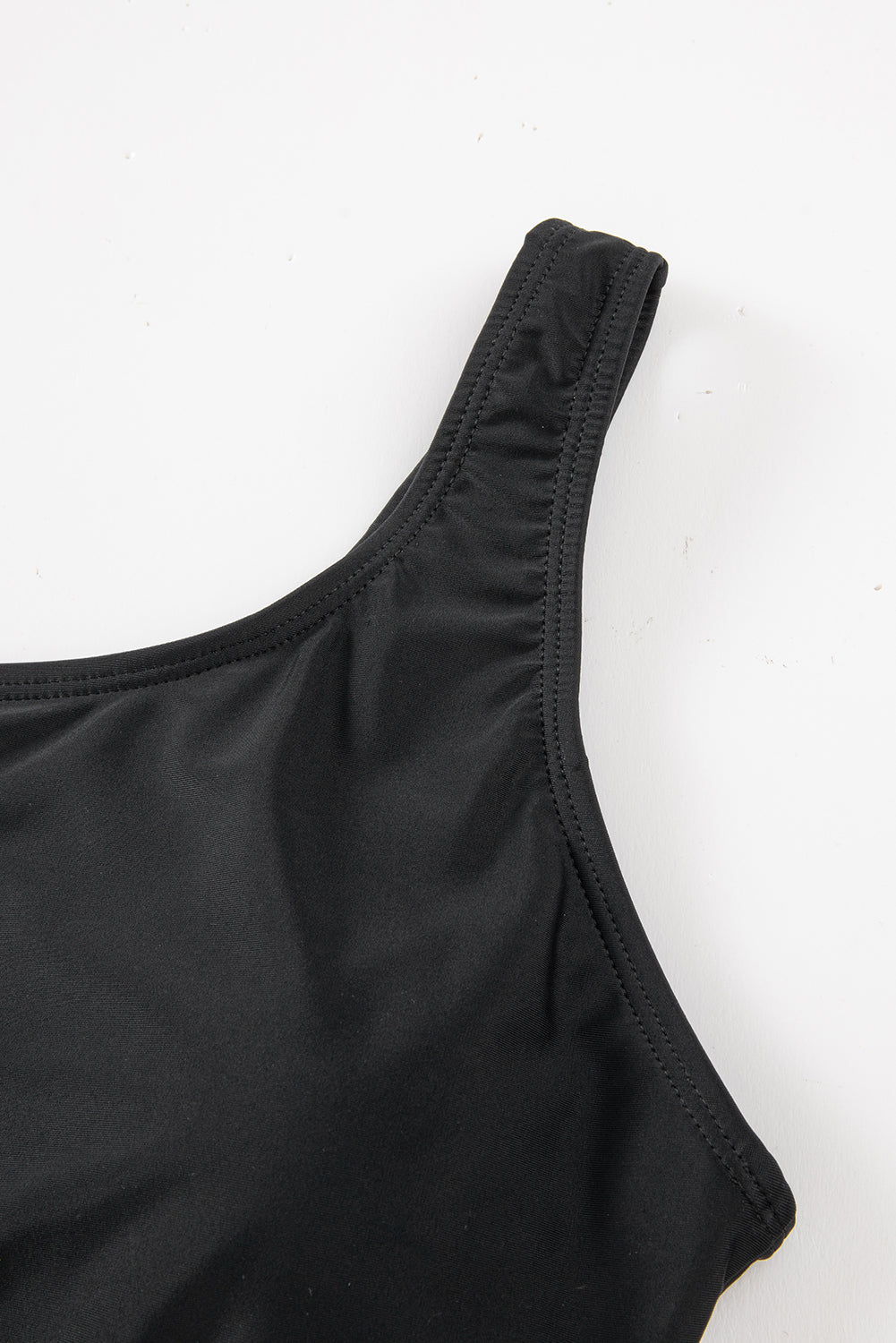 Black Single Shoulder Mesh Patchwork One-piece Swimwear Blue Zone Planet