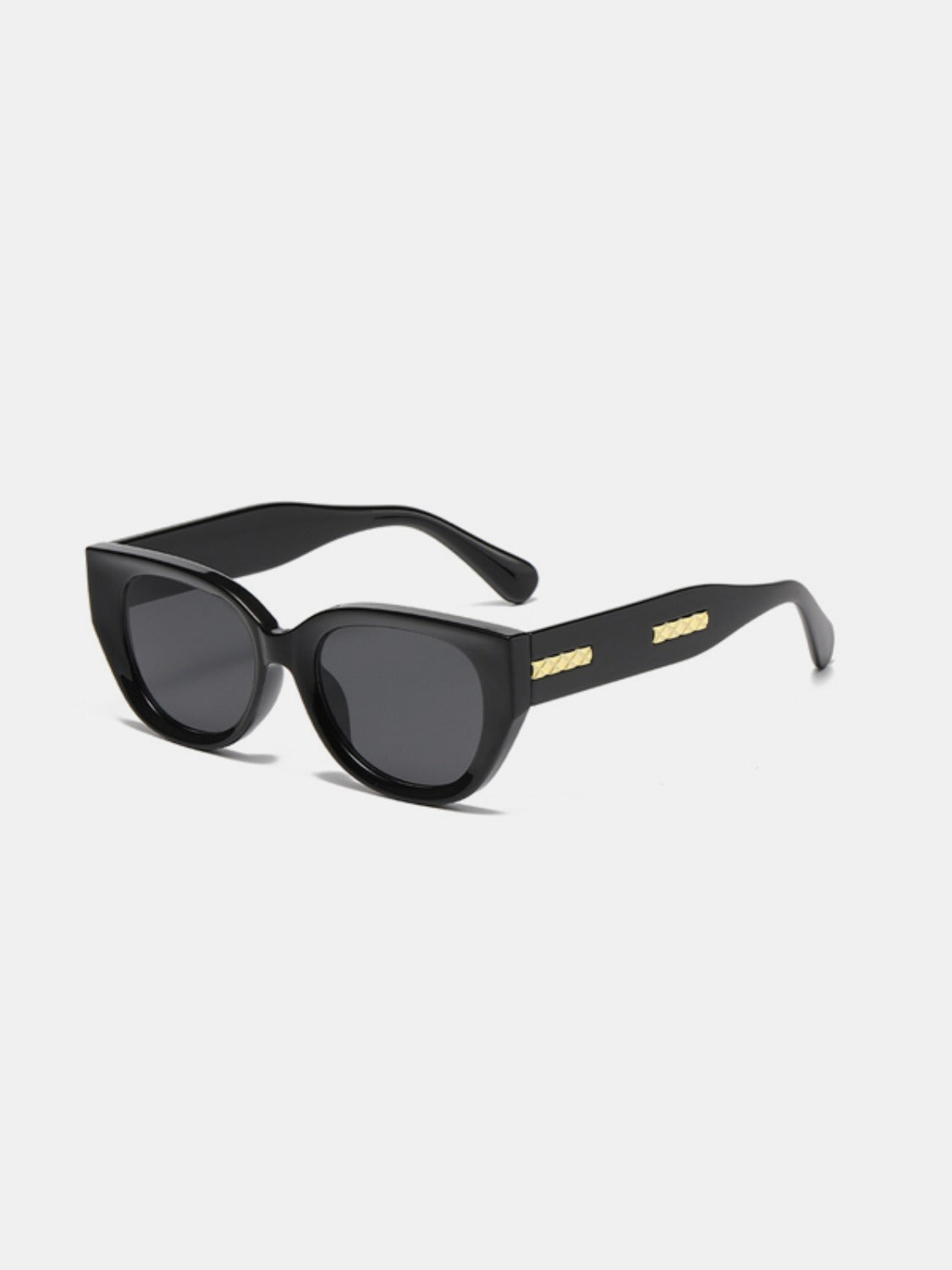 Cat Eye Polycarbonate Frame Sunglasses-SUN GLASSES-[Adult]-[Female]-Black-One Size-2022 Online Blue Zone Planet