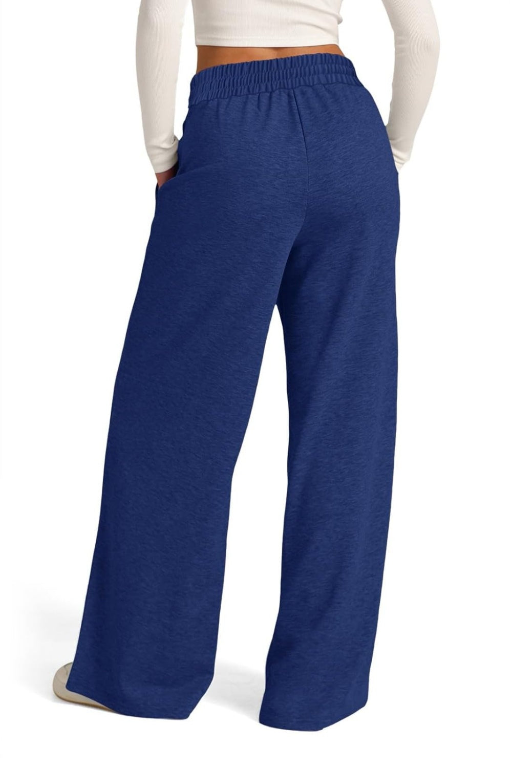 Drawstring Elastic Waist Wide Leg Pants-BOTTOMS SIZES SMALL MEDIUM LARGE-[Adult]-[Female]-2022 Online Blue Zone Planet