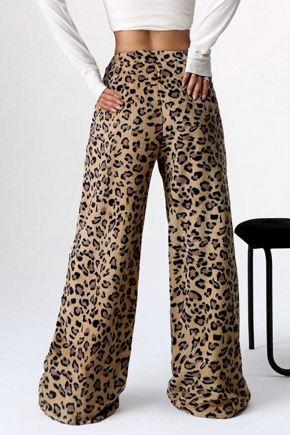 Leopard Wide Leg Pants-BOTTOMS-[Adult]-[Female]-2022 Online Blue Zone Planet