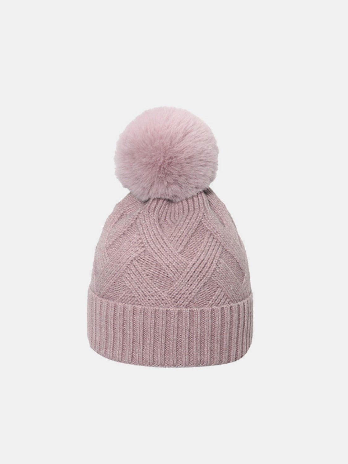 Roll Rim Hat with Pompom-TOPS / DRESSES-[Adult]-[Female]-Dusty Pink-One Size-2022 Online Blue Zone Planet