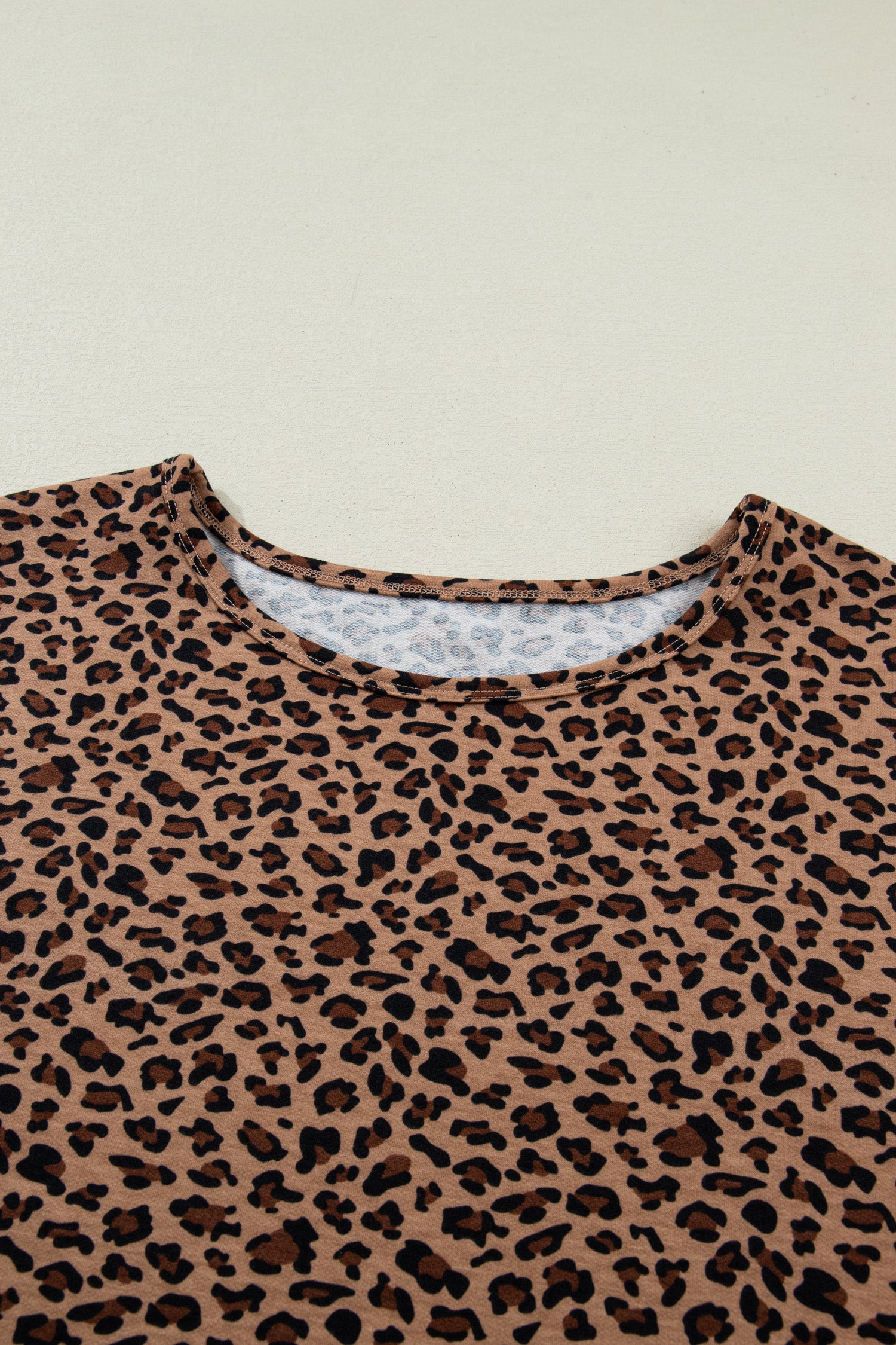 Brown Plus Size Leopard Loose Top Pleated Pants Set-Plus Size/Plus Size Loungewear-[Adult]-[Female]-2022 Online Blue Zone Planet