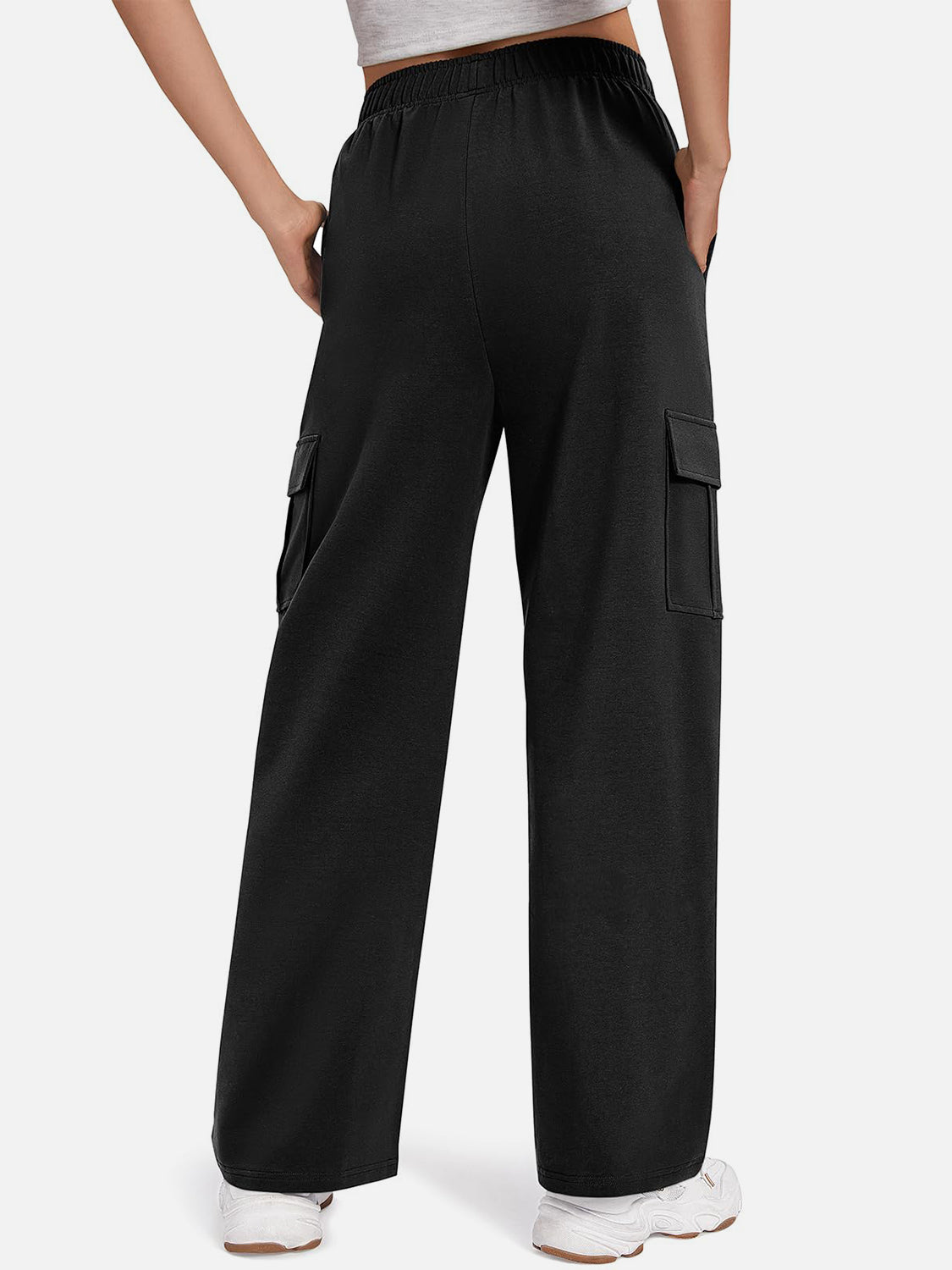 Pocketed High Waist Pants-BOTTOMS SIZES SMALL MEDIUM LARGE-[Adult]-[Female]-2022 Online Blue Zone Planet