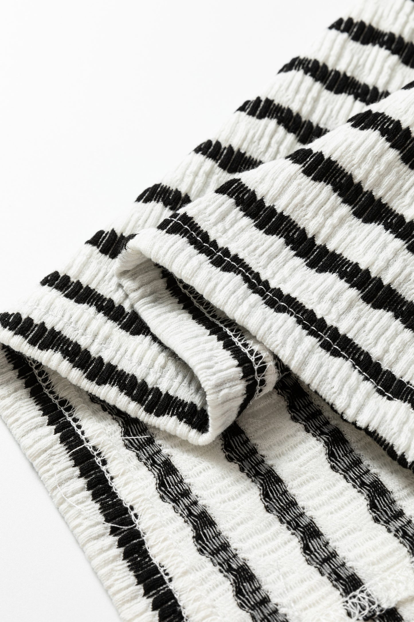 Black Stripe Textured Hooded V Neck Casual Long Sleeve Top-Tops / Dresses-[Adult]-[Female]-2022 Online Blue Zone Planet