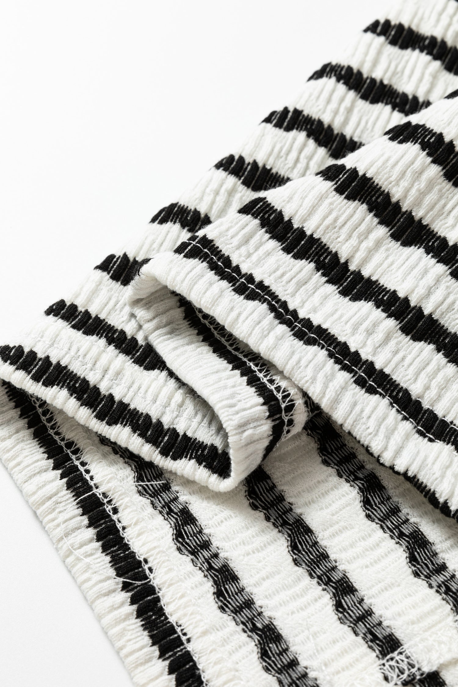 Black Stripe Textured Hooded V Neck Casual Long Sleeve Top-Tops / Dresses-[Adult]-[Female]-2022 Online Blue Zone Planet