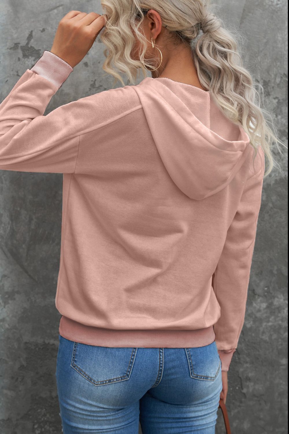 Lace Up Long Sleeve Hoodie-TOPS / DRESSES-[Adult]-[Female]-2022 Online Blue Zone Planet