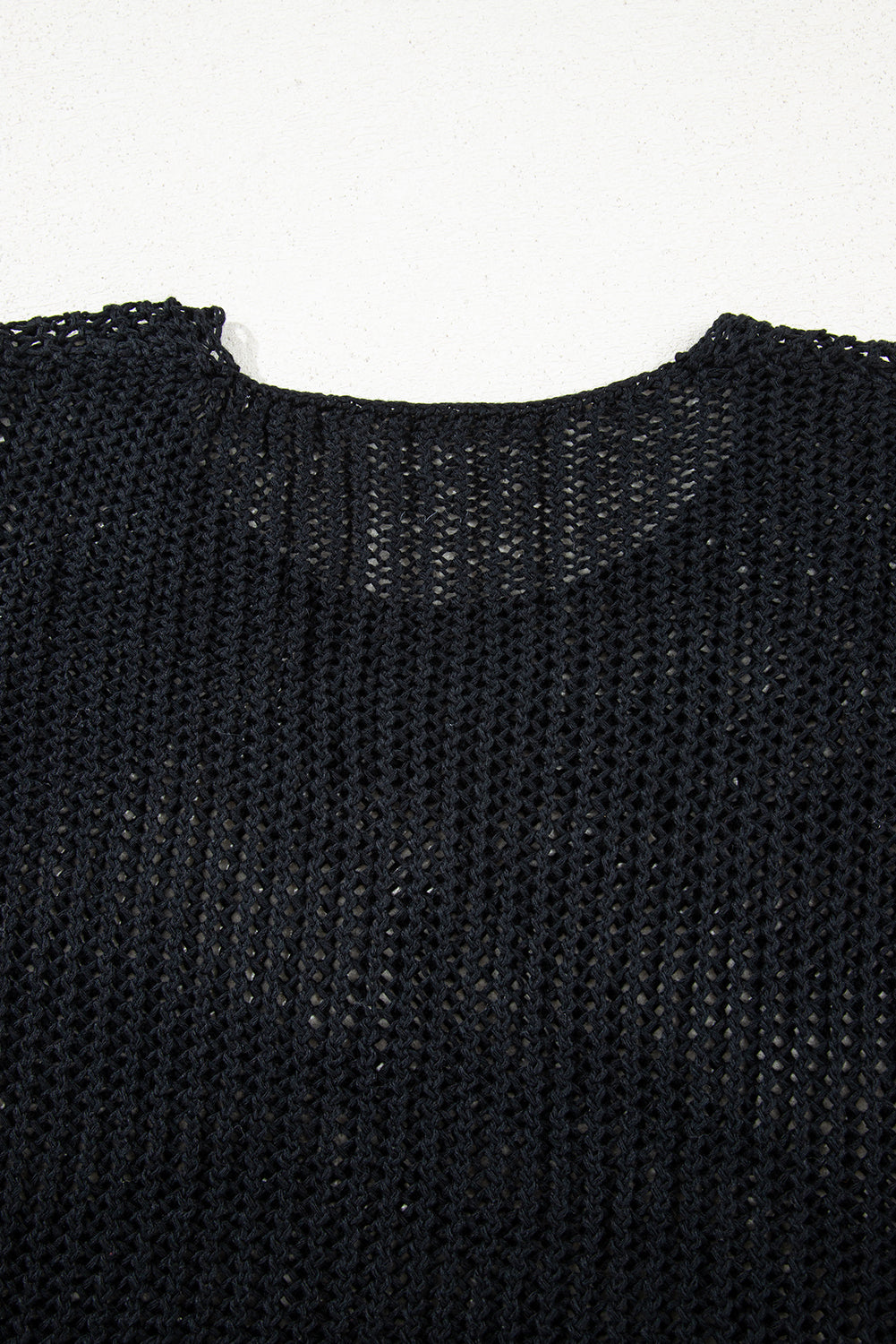 Black Crochet Hollow-Out Jumper Top Sweater-Sweaters & Cardigans/Sweaters-[Adult]-[Female]-2022 Online Blue Zone Planet