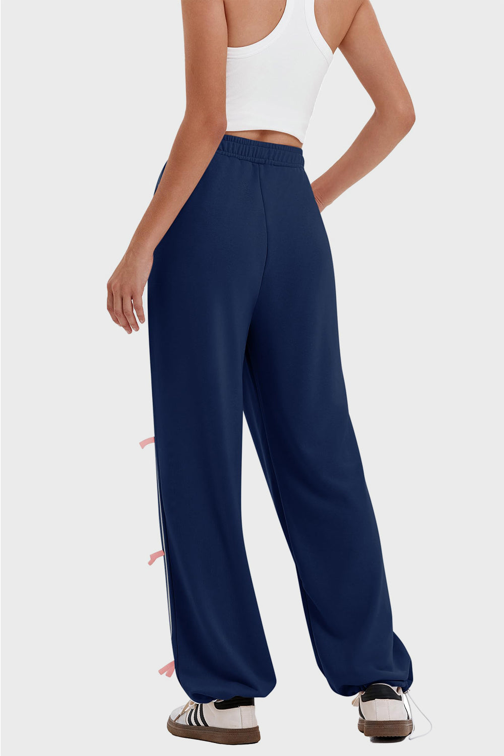 Elastic Waist Wide Leg Pants with Pockets-BOTTOMS SIZES SMALL MEDIUM LARGE-[Adult]-[Female]-2022 Online Blue Zone Planet