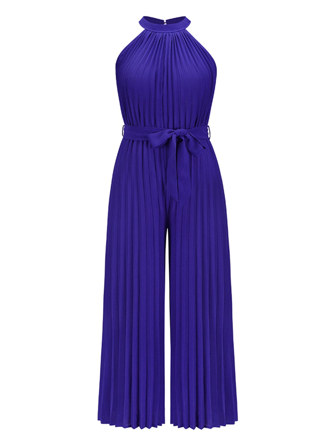 Blue Zone Planet |  Cutout Tied Pleated Sleeveless Jumpsuit BLUE ZONE PLANET