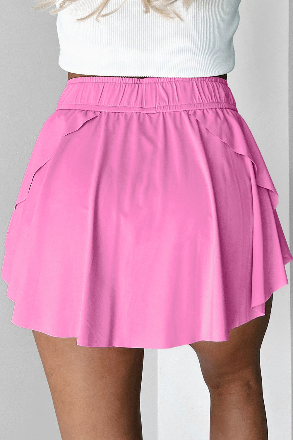 Bonbon Drawstring High Waist Lined Tennis Skorts-Bottoms/Skirts & Petticoat-[Adult]-[Female]-2022 Online Blue Zone Planet
