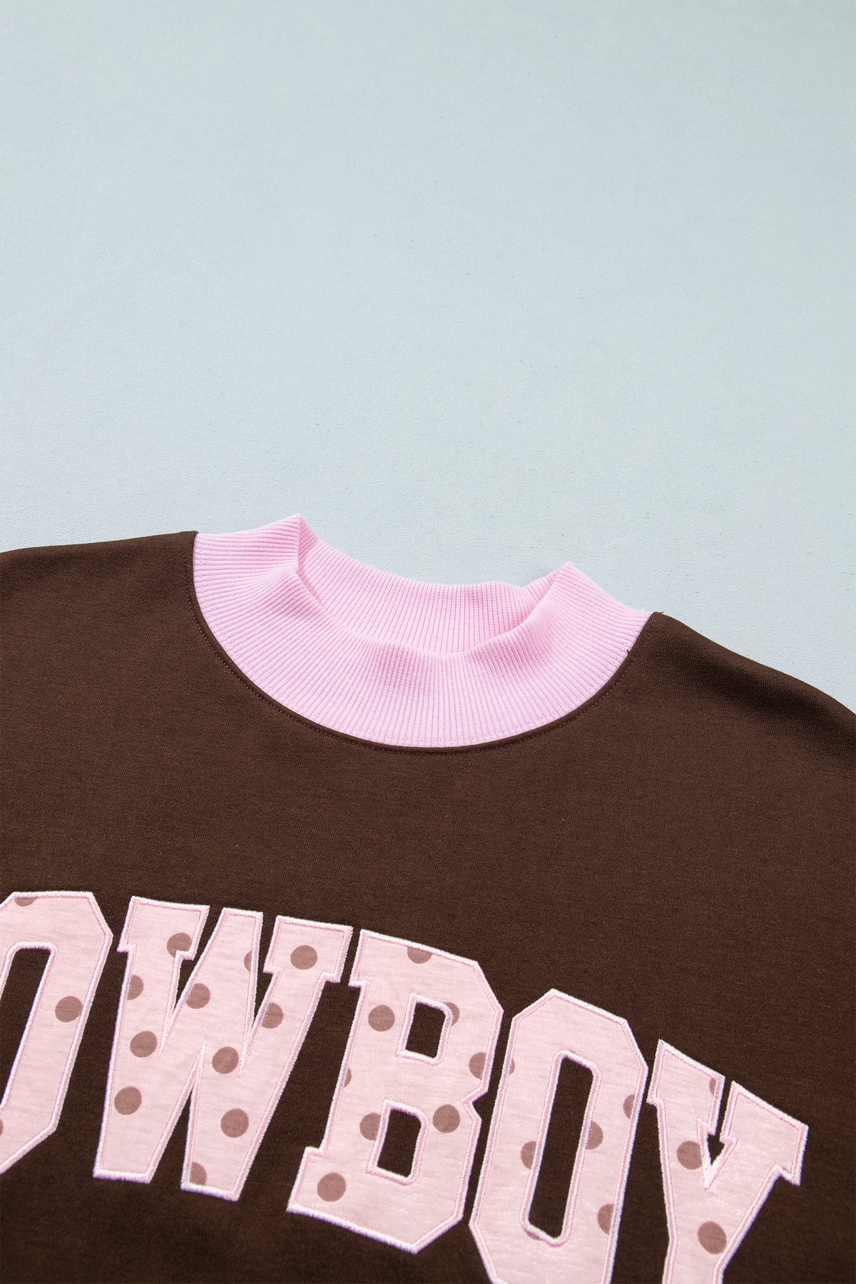 Pink Polka Dot Letter Graphic Colorblock Tunic Sweatshirt-Tops/Sweatshirts & Hoodies-[Adult]-[Female]-2022 Online Blue Zone Planet