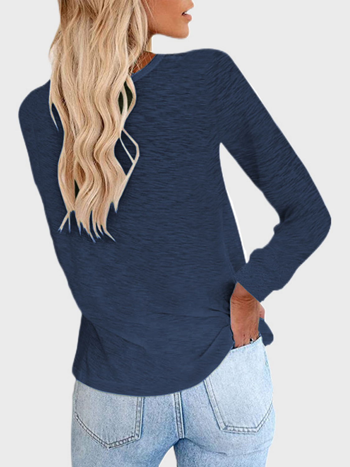 Full Size Round Neck Long Sleeve T-Shirt-TOPS / DRESSES-[Adult]-[Female]-2022 Online Blue Zone Planet