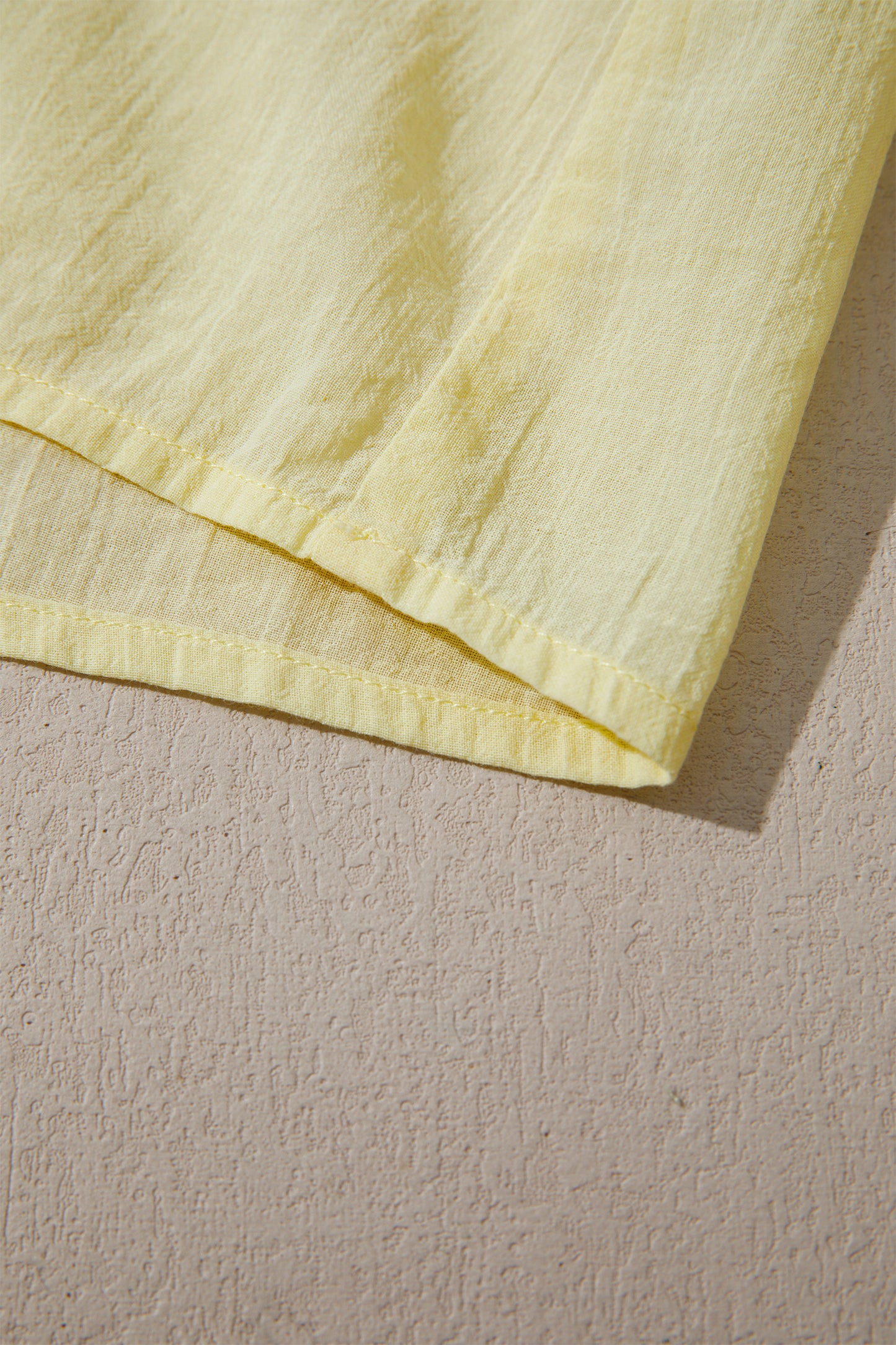 Yellow Cream V Neck Ruffle Trim Sleeveless Shift Top-Tops/Tank Tops-[Adult]-[Female]-2022 Online Blue Zone Planet