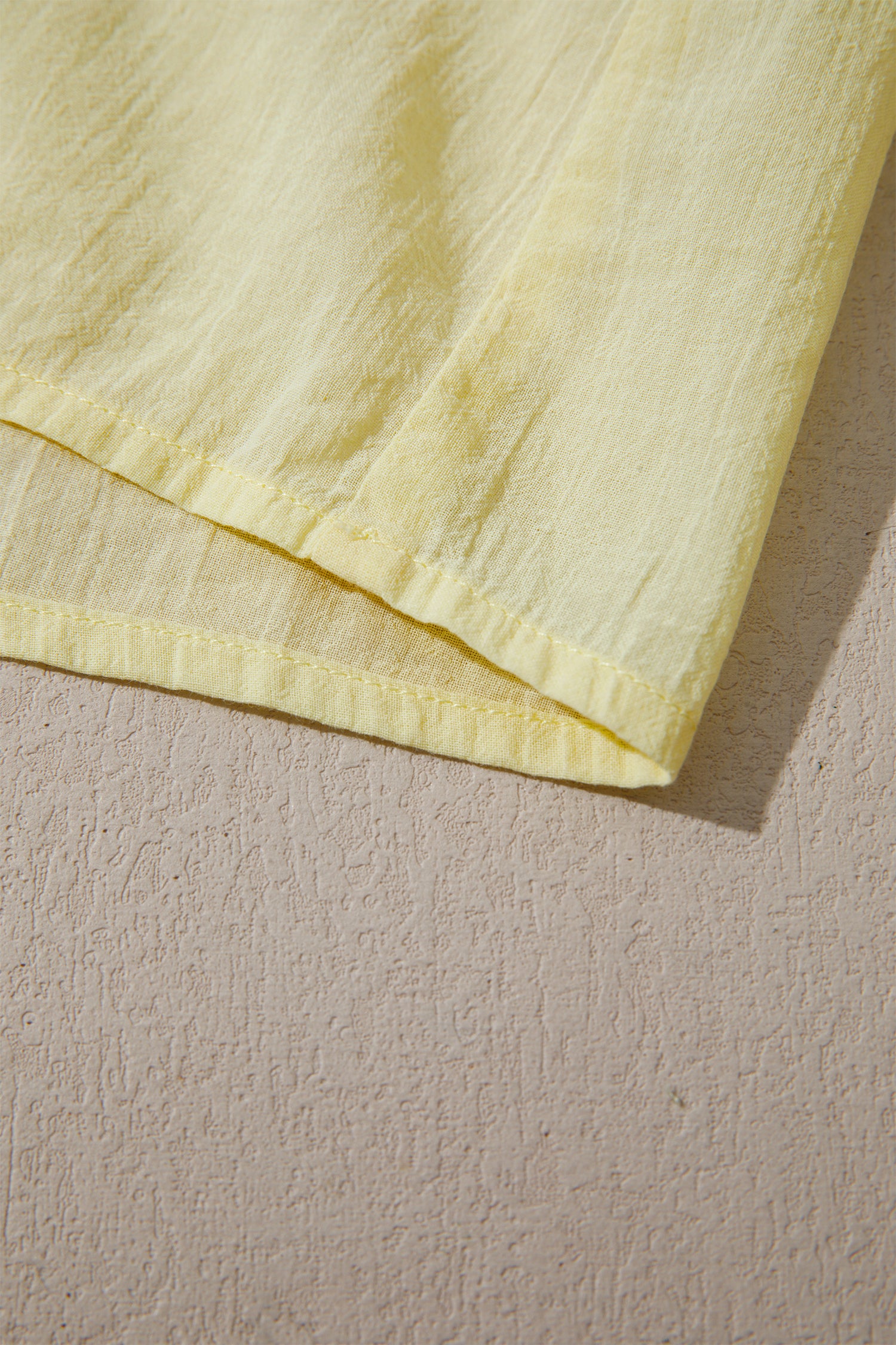 Yellow Cream V Neck Ruffle Trim Sleeveless Shift Top-Tops/Tank Tops-[Adult]-[Female]-2022 Online Blue Zone Planet