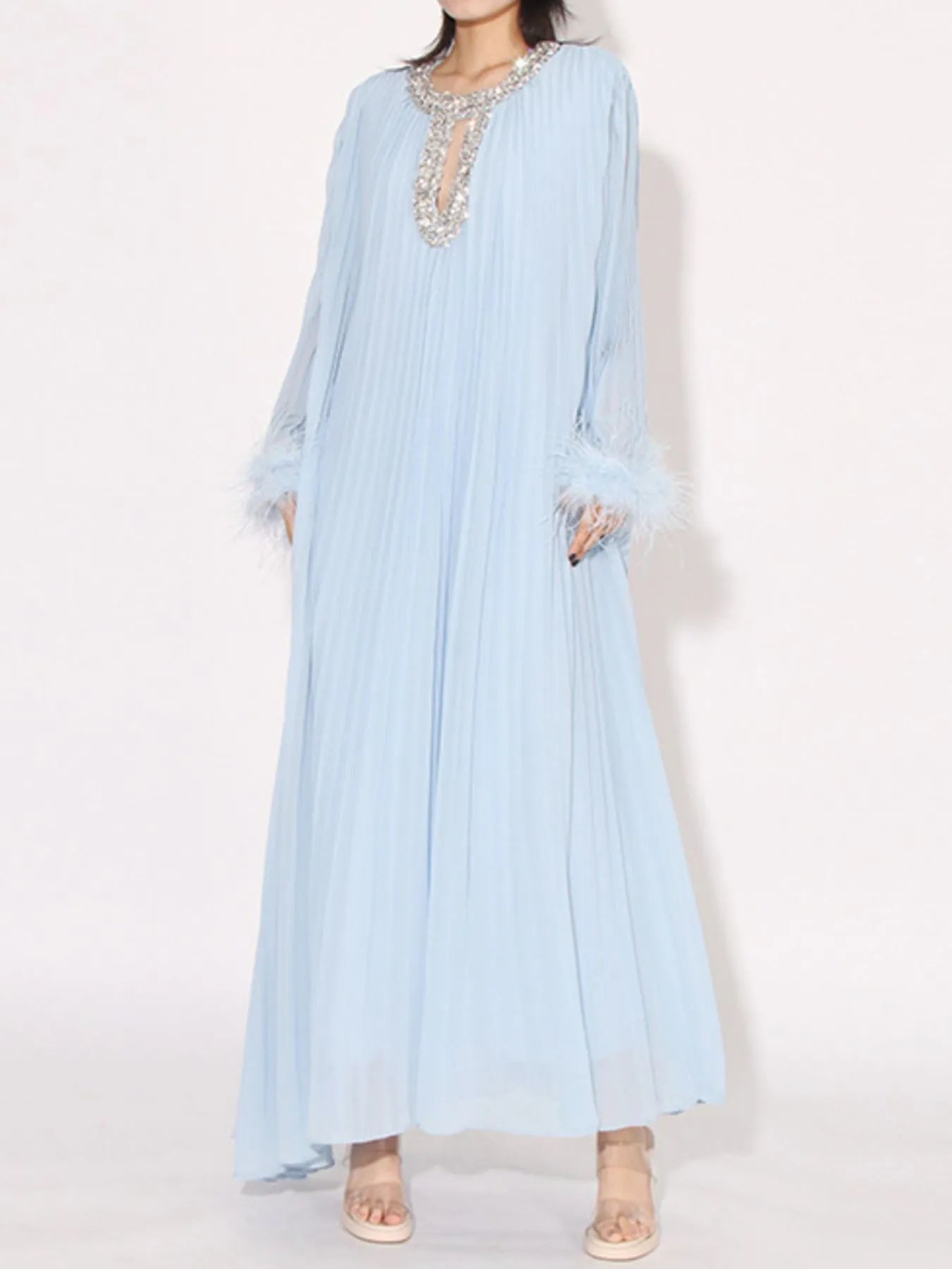 long sleeve rhinestone maxi dress Rhinestone Long Sleeve Maxi Dress – Blue Zone Planet