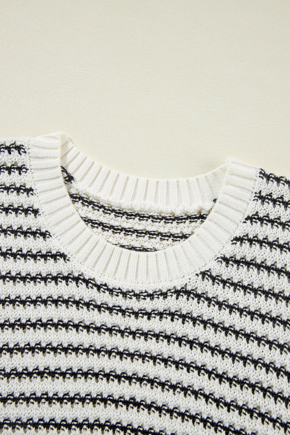 Striped Round Neck Sweater Vest-TOPS / DRESSES-[Adult]-[Female]-2022 Online Blue Zone Planet