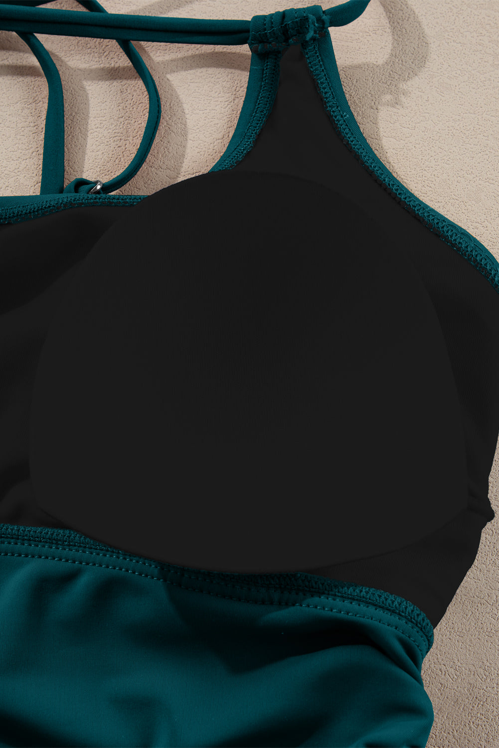 Sea Green Drawstring Tummy Control Mix-And-Match 2Pcs Tankini Swimsuit-Swimwear/Tankinis-[Adult]-[Female]-2022 Online Blue Zone Planet