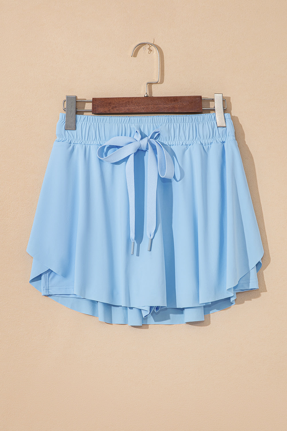 Sky Blue Drawstring High Waist Lined Tennis Skorts-Bottoms/Skirts & Petticoat-[Adult]-[Female]-2022 Online Blue Zone Planet