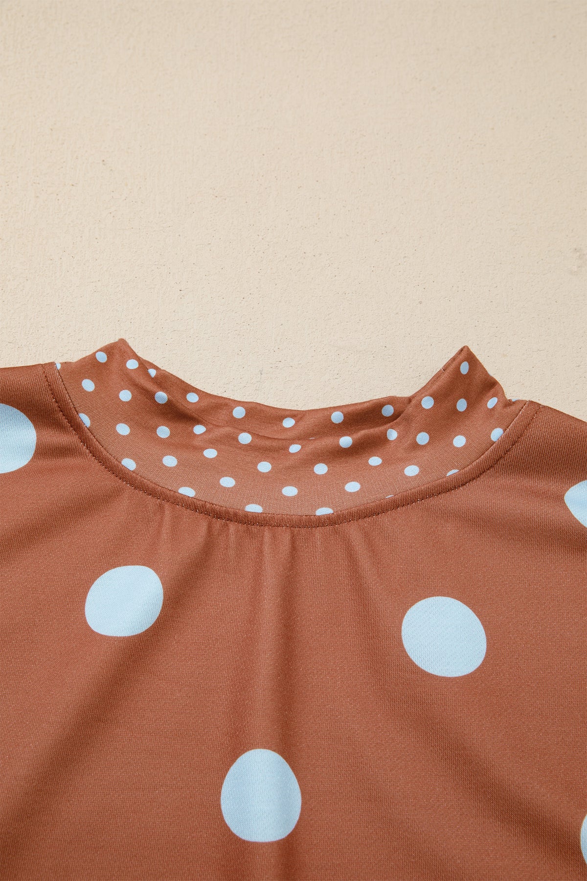 Pink Polka Dot Print Contrast Detail Oversized Tunic Sweatshirt-Tops/Sweatshirts & Hoodies-[Adult]-[Female]-2022 Online Blue Zone Planet