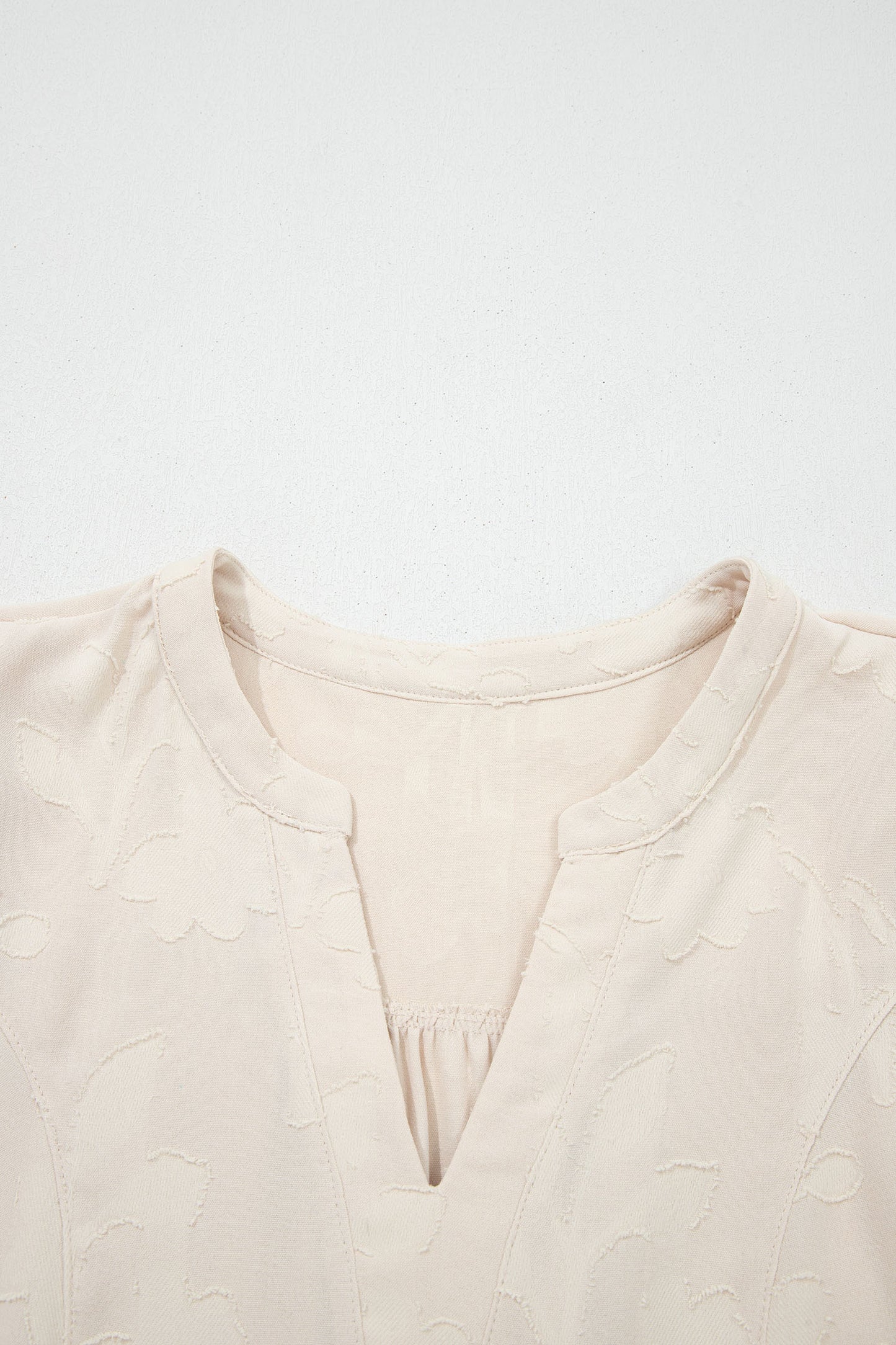 Parchment Long Sleeve Notched Neck Jacquard Tiered Mini Dress-TOPS / DRESSES-[Adult]-[Female]-2022 Online Blue Zone Planet