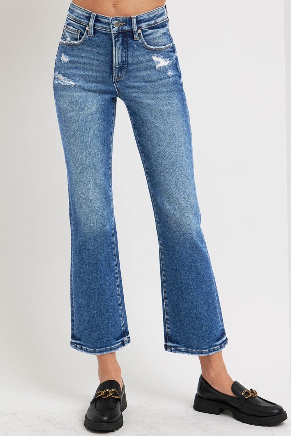 RISEN Full Size Tummy Control High Rise Crop Bootcut Jeans-TOPS / DRESSES-[Adult]-[Female]-2022 Online Blue Zone Planet