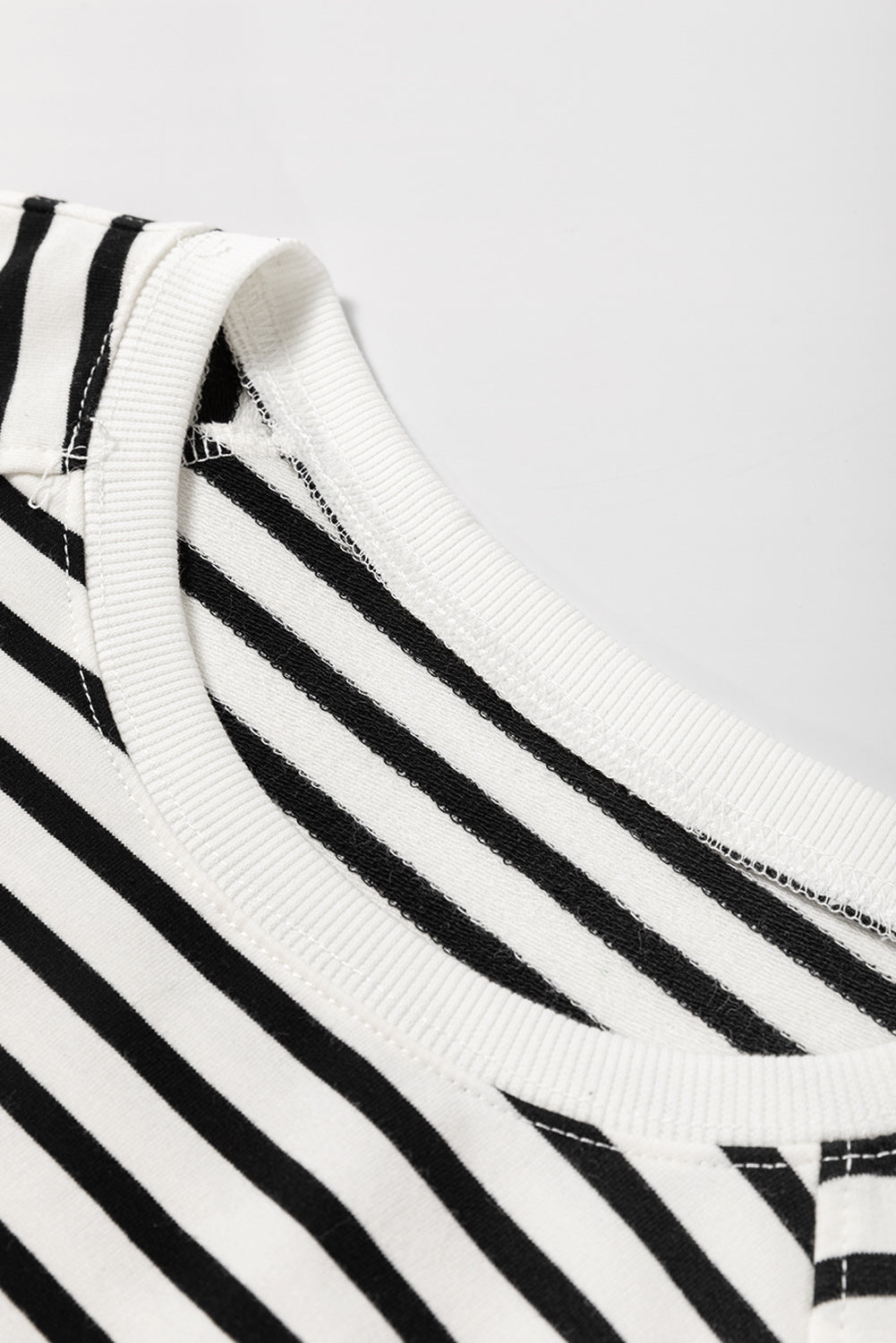 Blue Zone Planet | Black Stripe Raglan Sleeve Side Slits Loose Sweatshirt-Tops/Sweatshirts & Hoodies-[Adult]-[Female]-2022 Online Blue Zone Planet