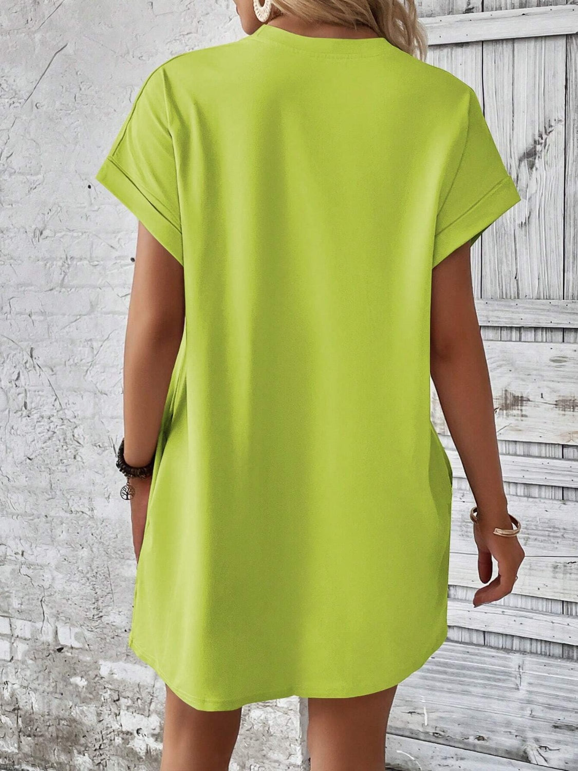 Blue Zone | Round Neck Short Sleeve Mini Dress - Blue Zone Blue Zone Planet Blue Zone | Round Neck Short Sleeve Mini Dress - Blue Zone Blue Zone Planet