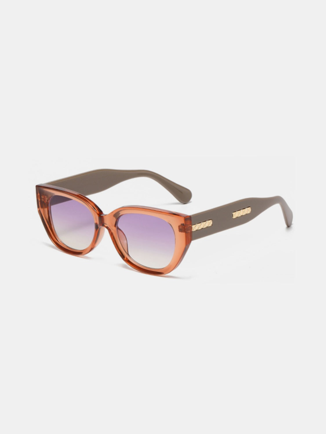 Cat Eye Polycarbonate Frame Sunglasses-SUN GLASSES-[Adult]-[Female]-Taupe-One Size-2022 Online Blue Zone Planet