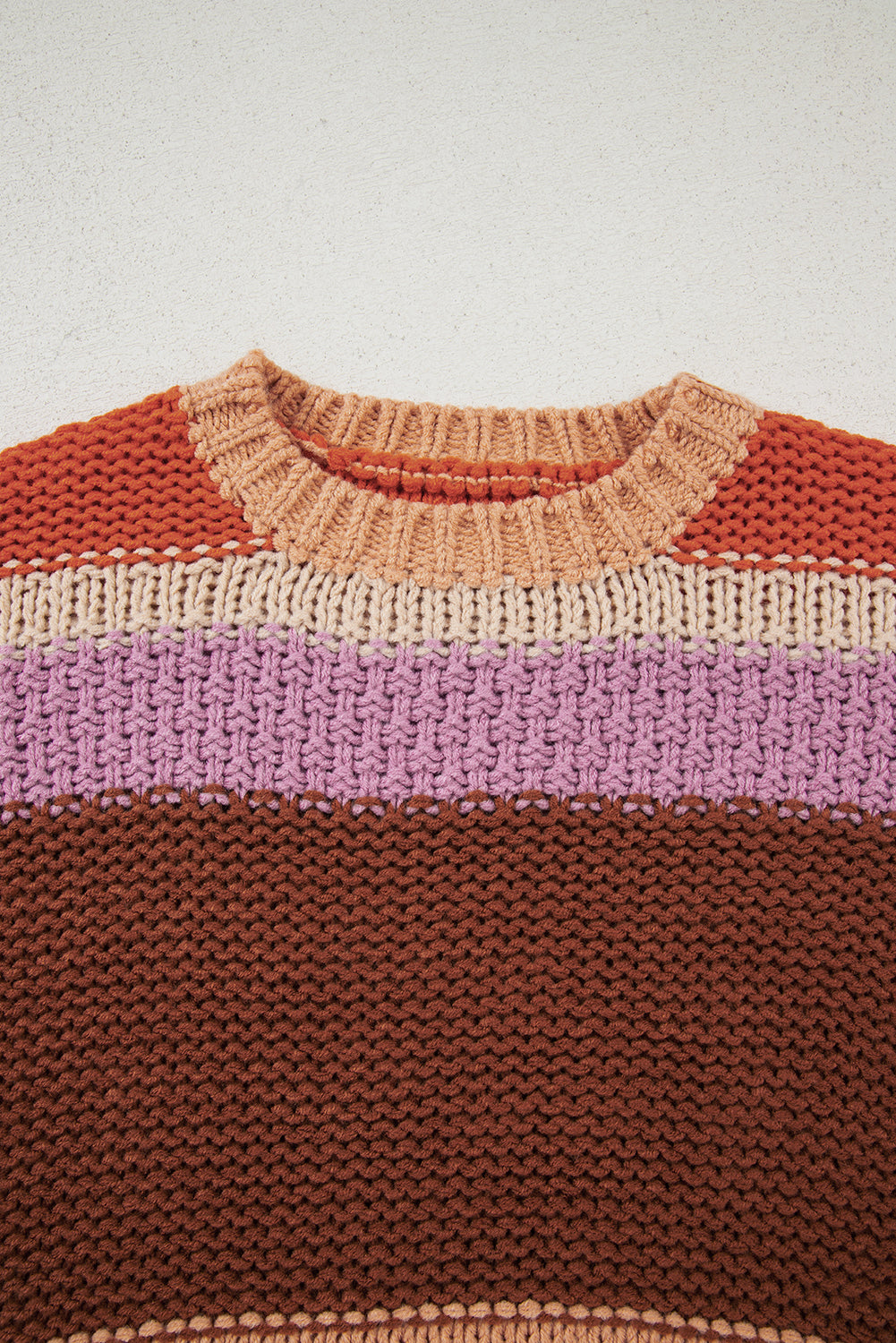 Multicolour Cropped Colorblock Drop Shoulder Knitted Sweater-TOPS / DRESSES-[Adult]-[Female]-2022 Online Blue Zone Planet