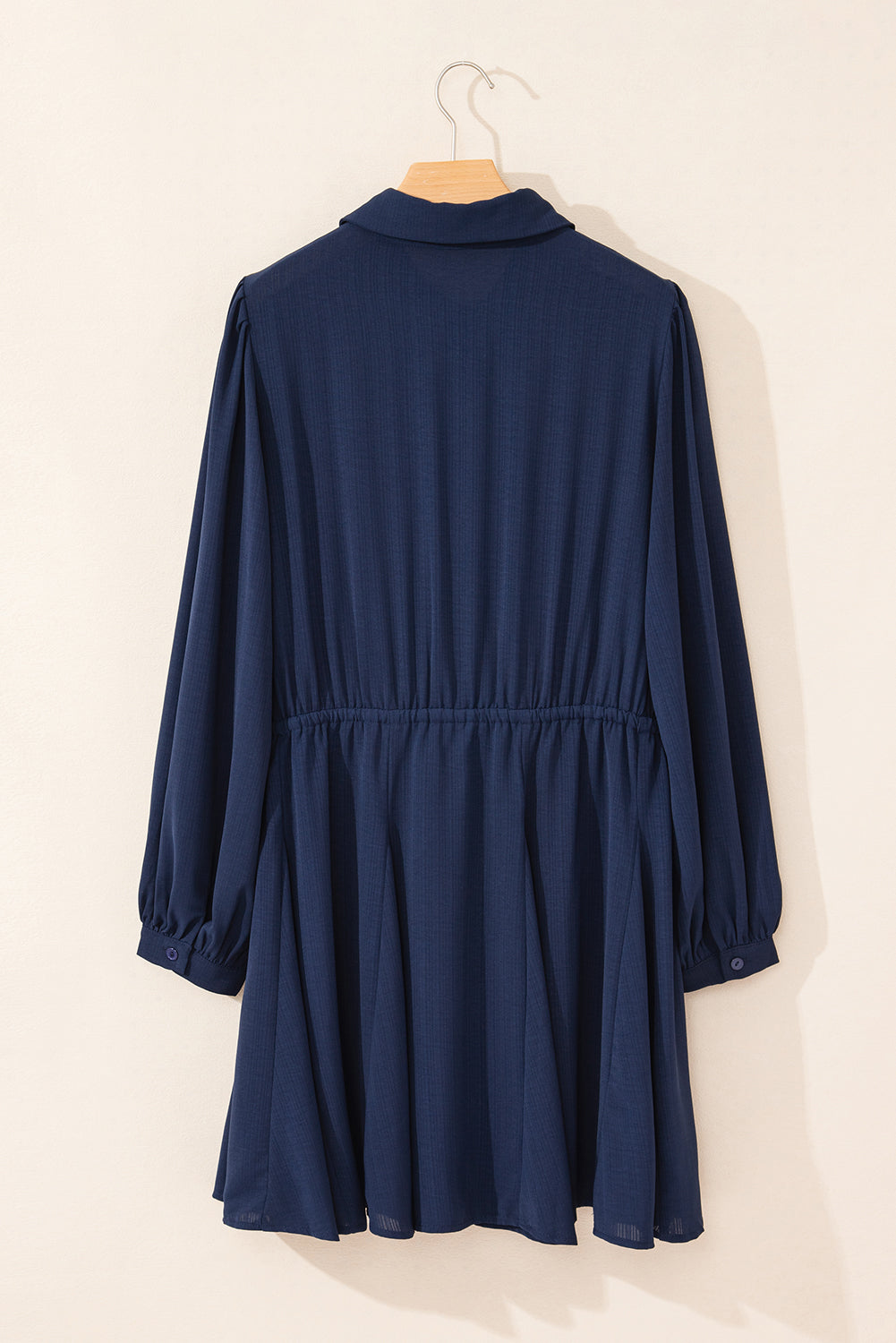 Blue Zone Planet | Navy Blue Solid Chest Pockets Tunic Shirt Mini Dress-TOPS / DRESSES-[Adult]-[Female]-2022 Online Blue Zone Planet