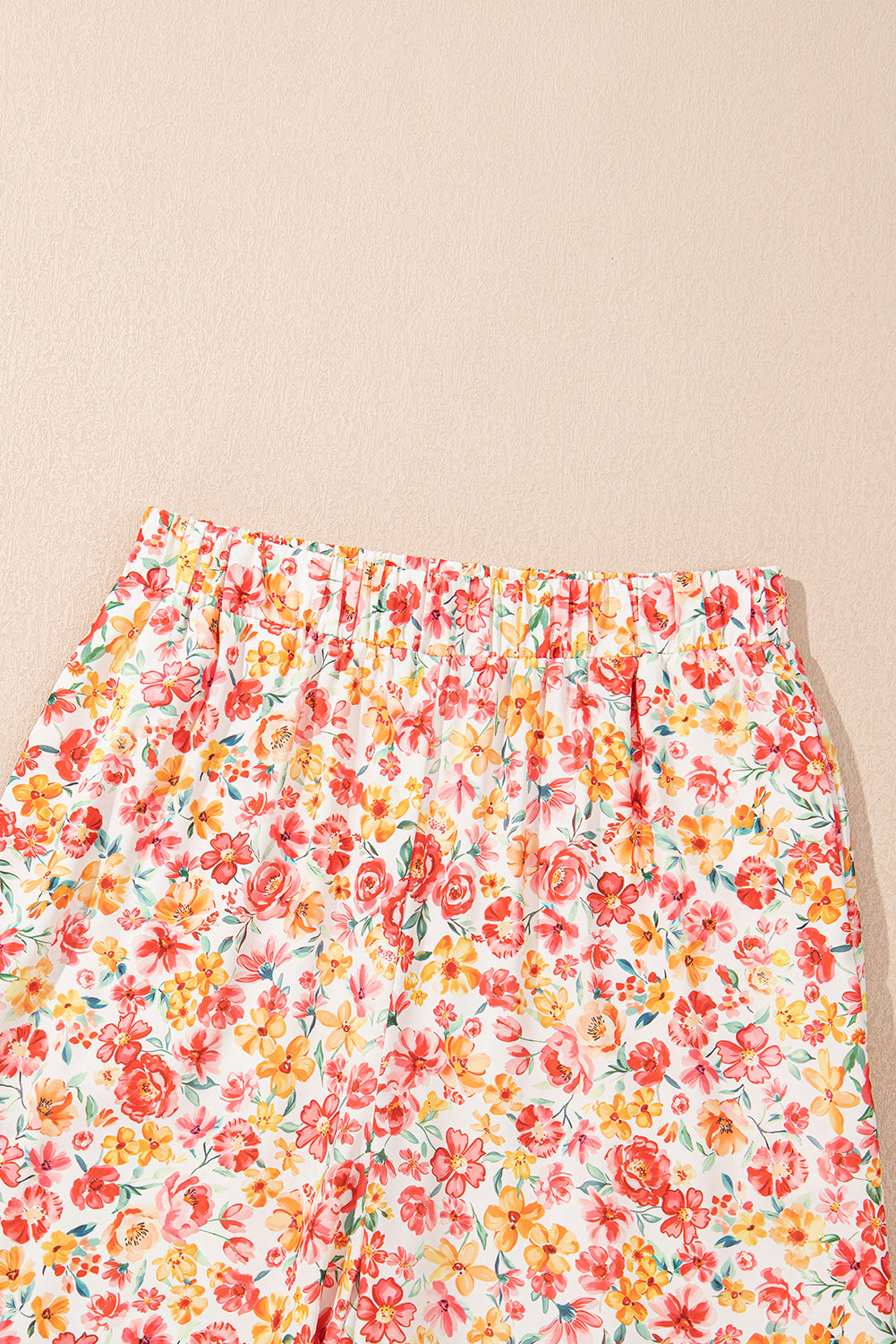 Pink Boho Floral Bandeau Top and High Waist Wide Leg Pants Set-Two Piece Sets/Pant Sets-[Adult]-[Female]-2022 Online Blue Zone Planet